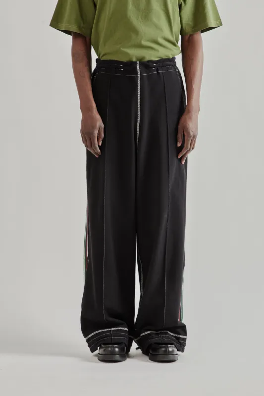 Wide Leg Track Pant - Black/Navy made by Wallace Mercantile