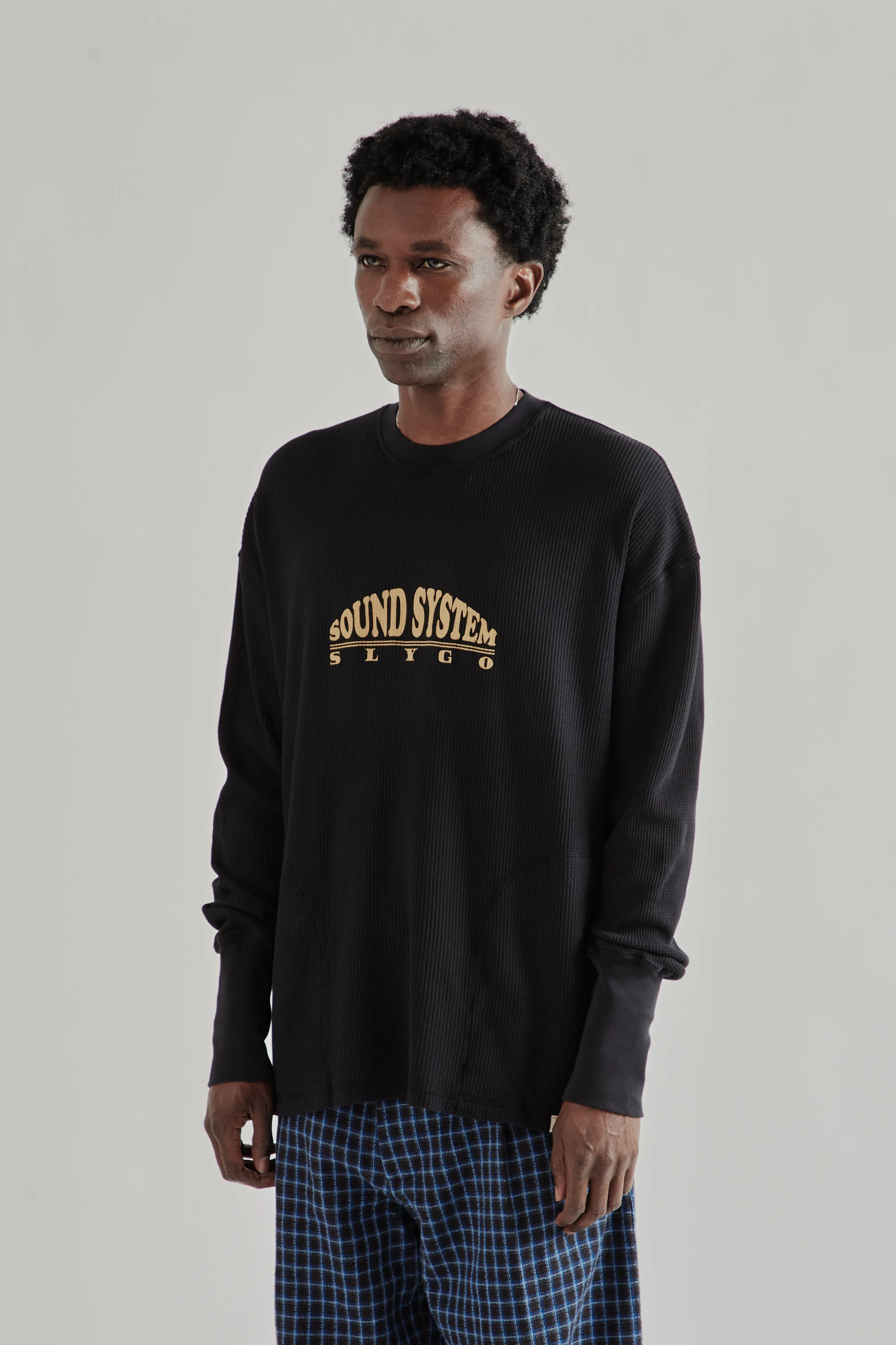 Slygo Waffle Crewneck - Black sold by Wallace Mercantile product image thumbnail 4