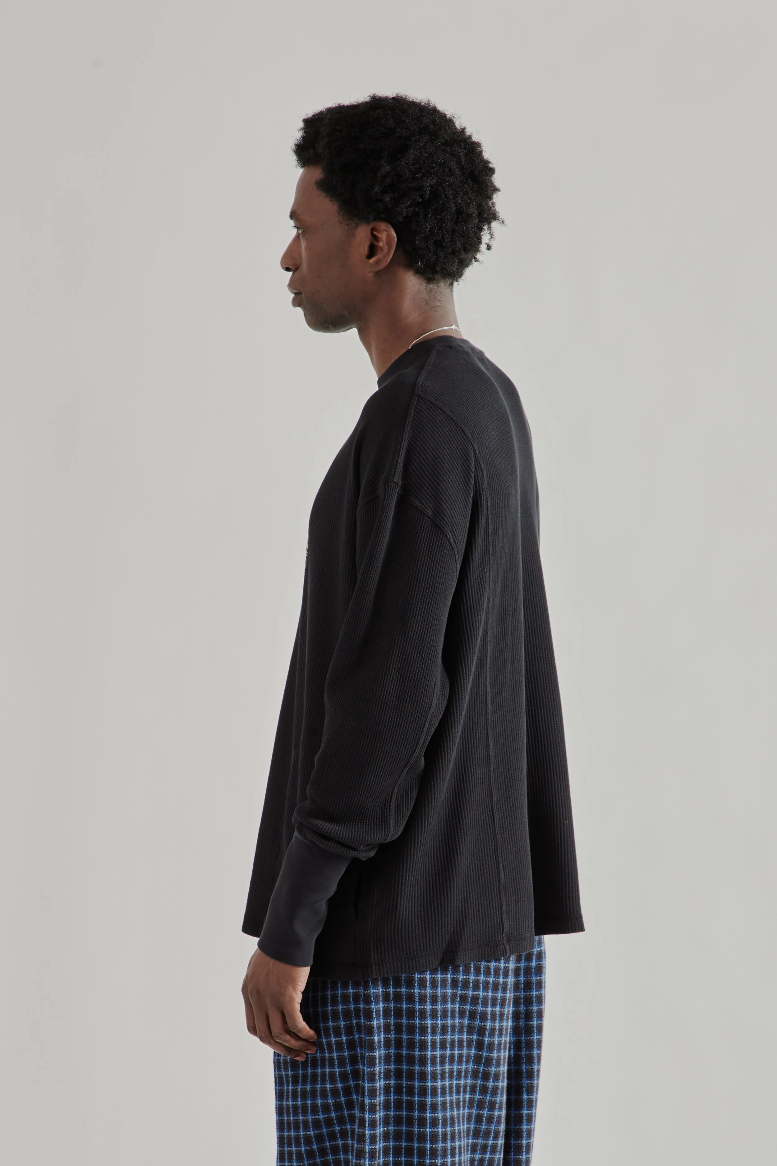 Slygo Waffle Crewneck - Black sold by Wallace Mercantile product image thumbnail 5