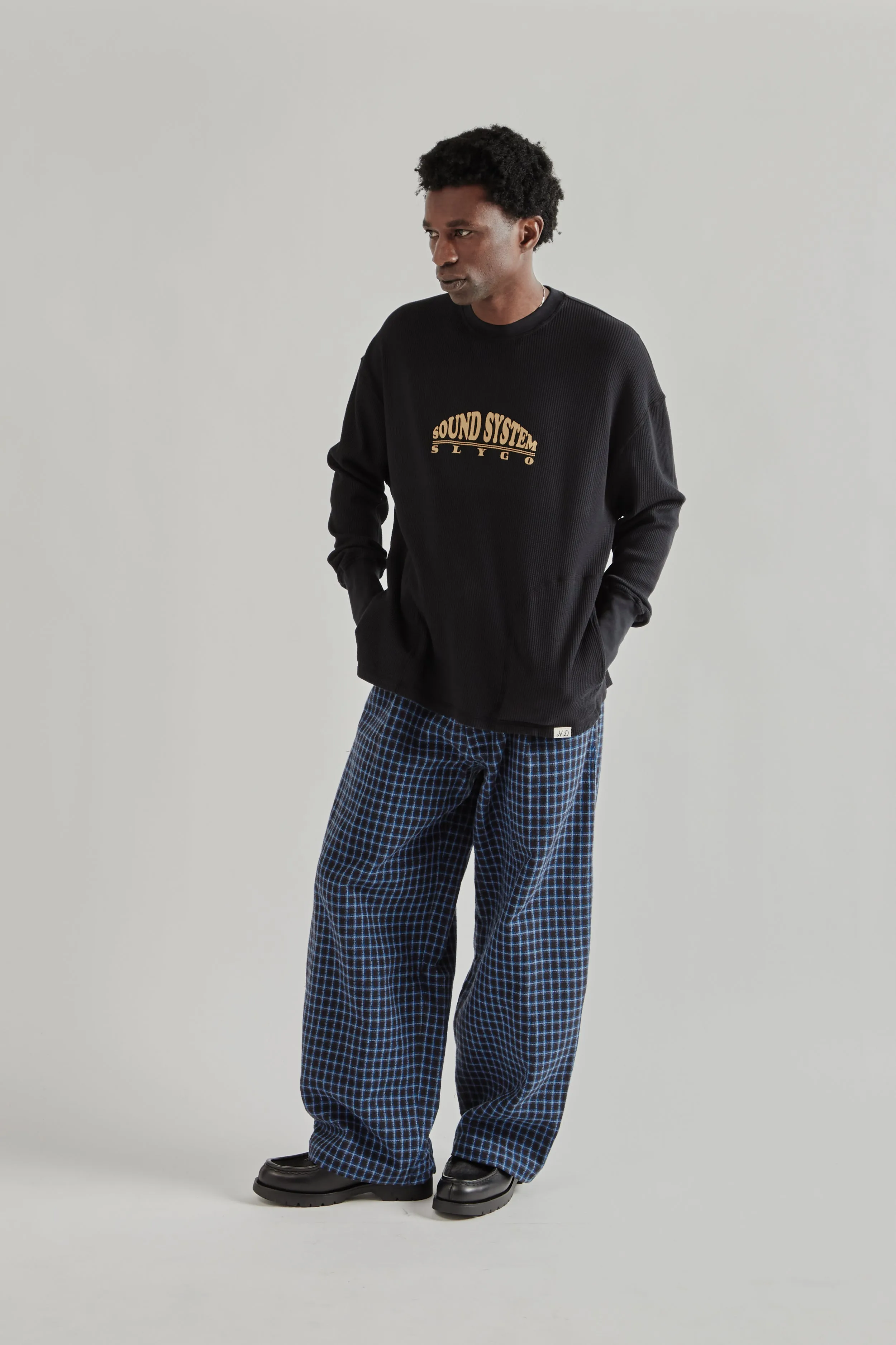 Slygo Waffle Crewneck - Black sold by Wallace Mercantile product image thumbnail 2