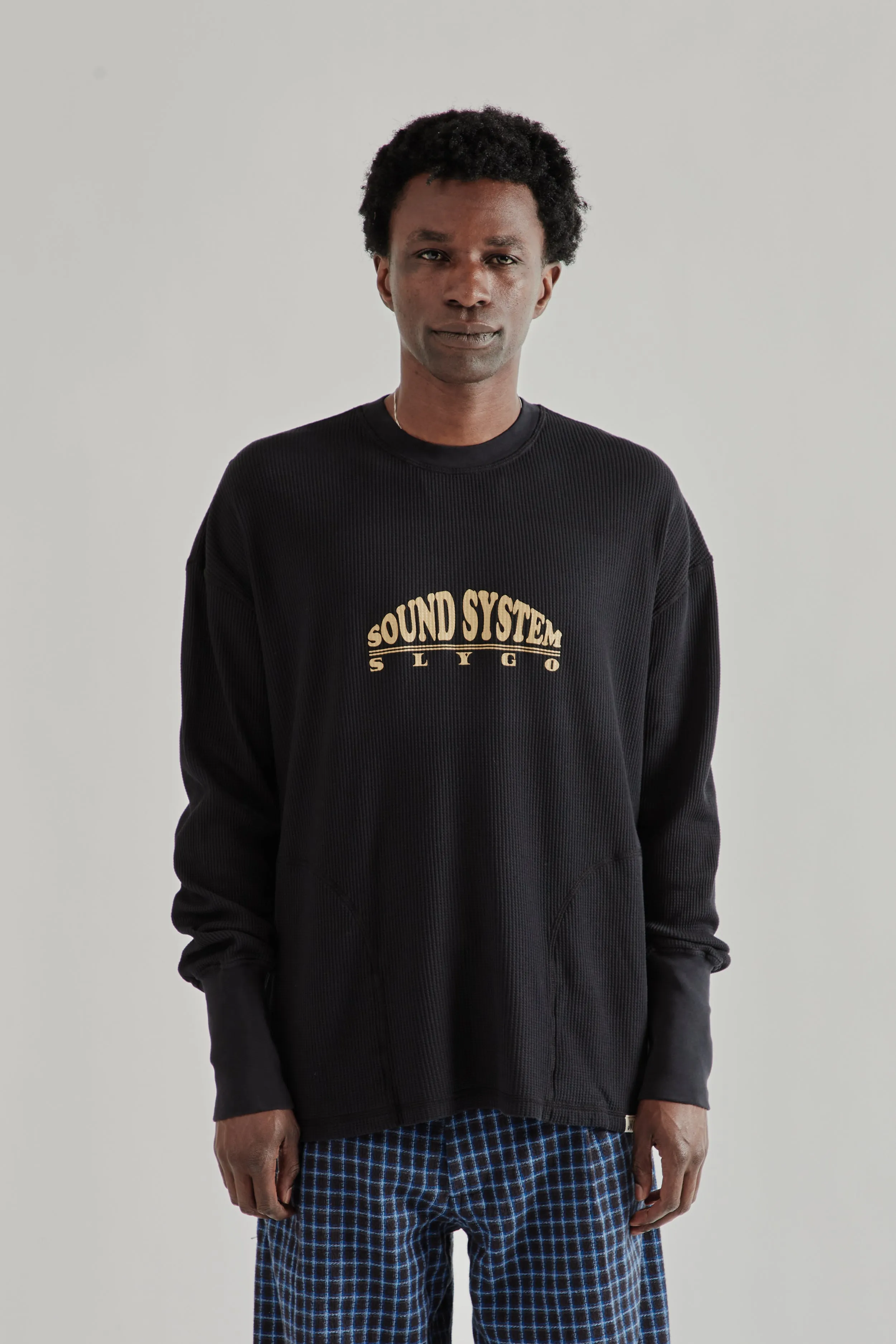 Slygo Waffle Crewneck - Black sold by Wallace Mercantile
