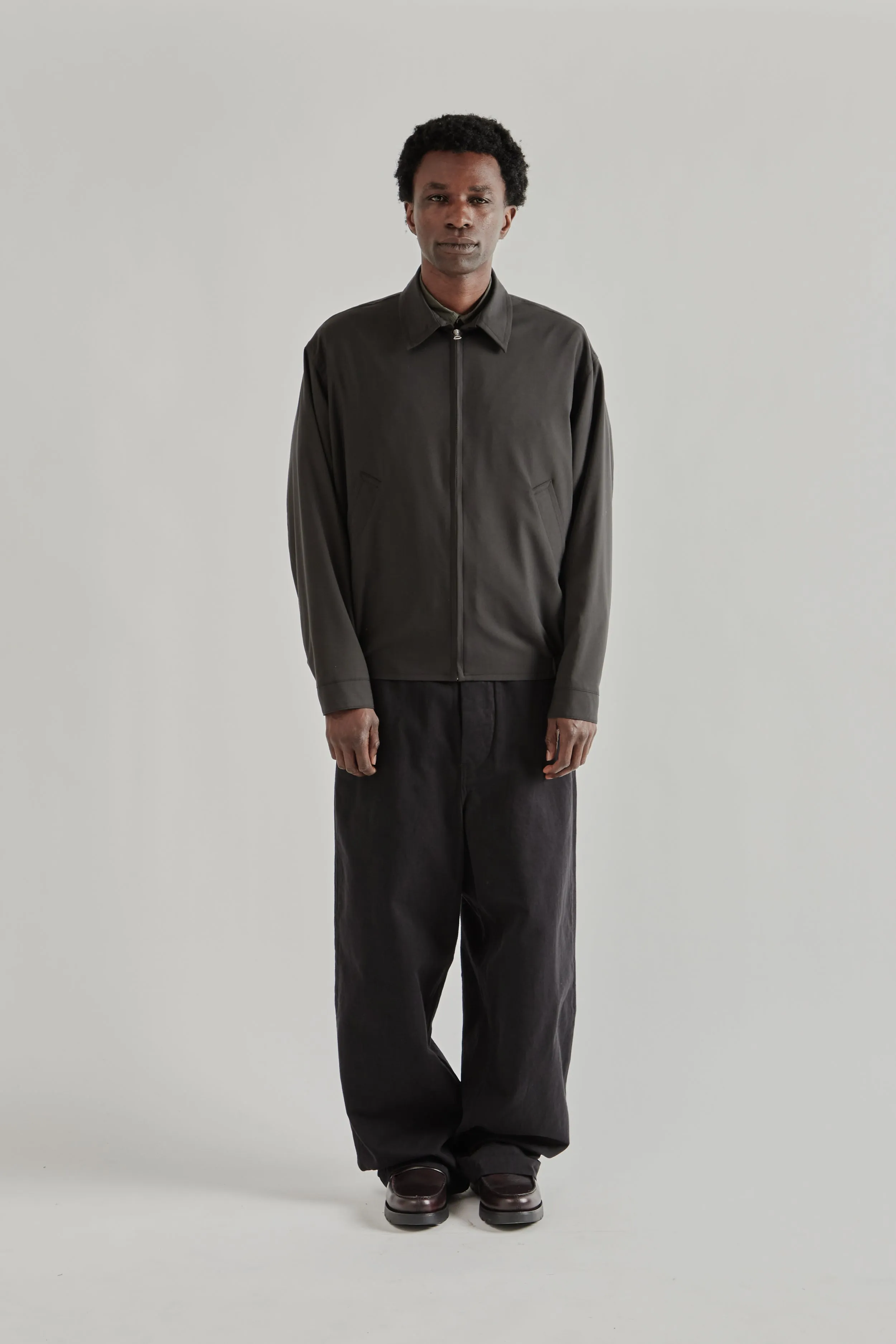 Wool Poplin Zip Blouson - Ink Black sold by Wallace Mercantile product image thumbnail 3