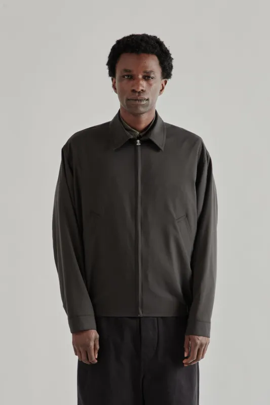 Wool Poplin Zip Blouson - Ink Black sold by Wallace Mercantile