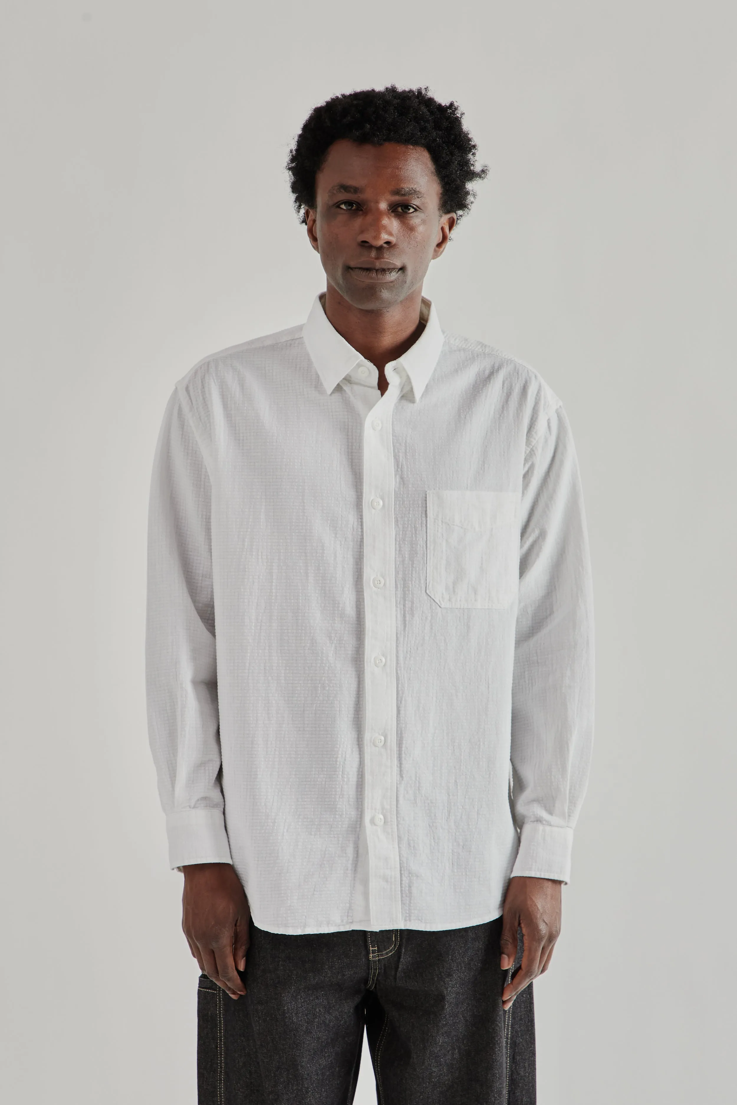 OG Dobby Weave Seersucker Shirt - White sold by Wallace Mercantile