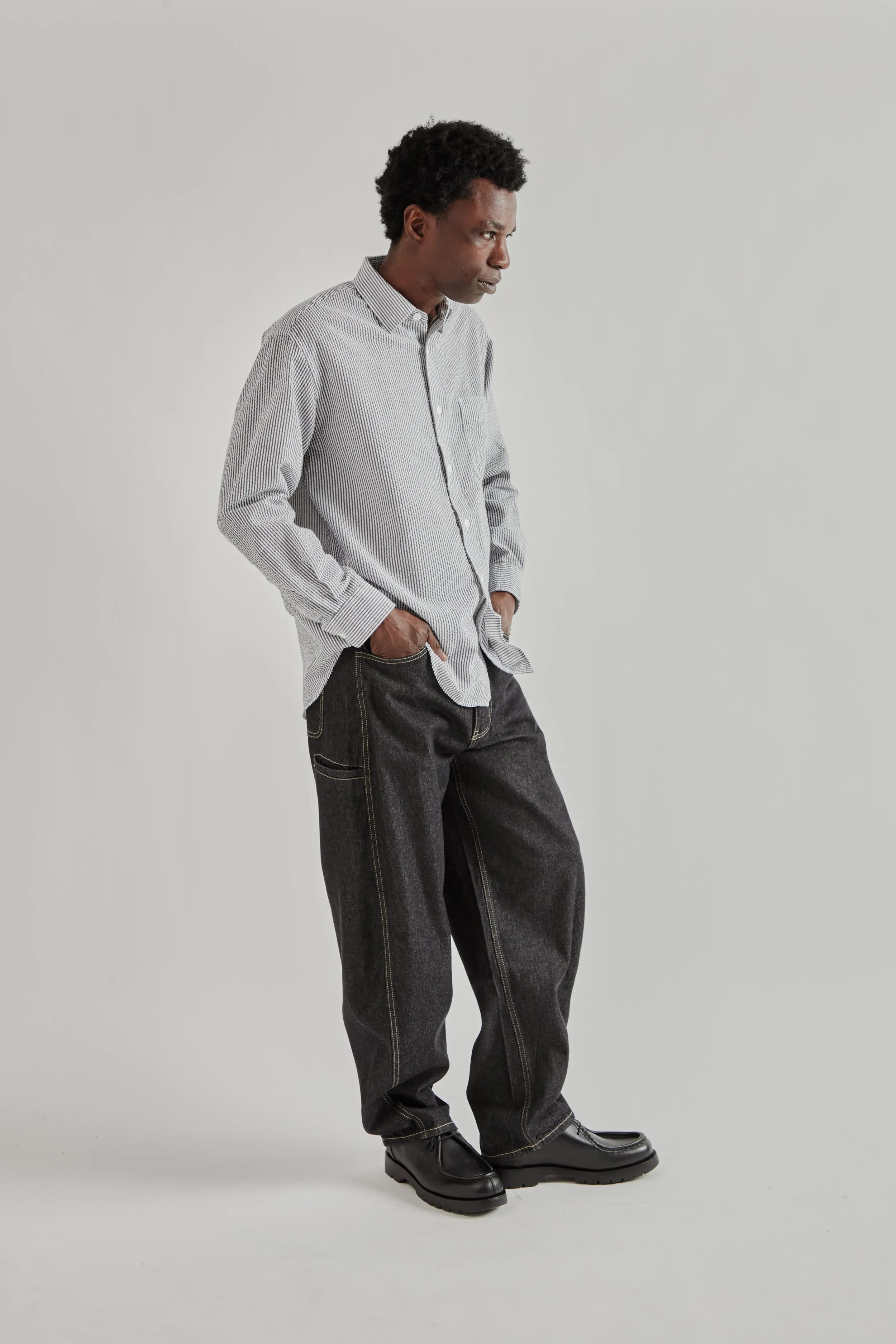 OG Stripe Seersucker Shirt - Black sold by Wallace Mercantile product image thumbnail 2