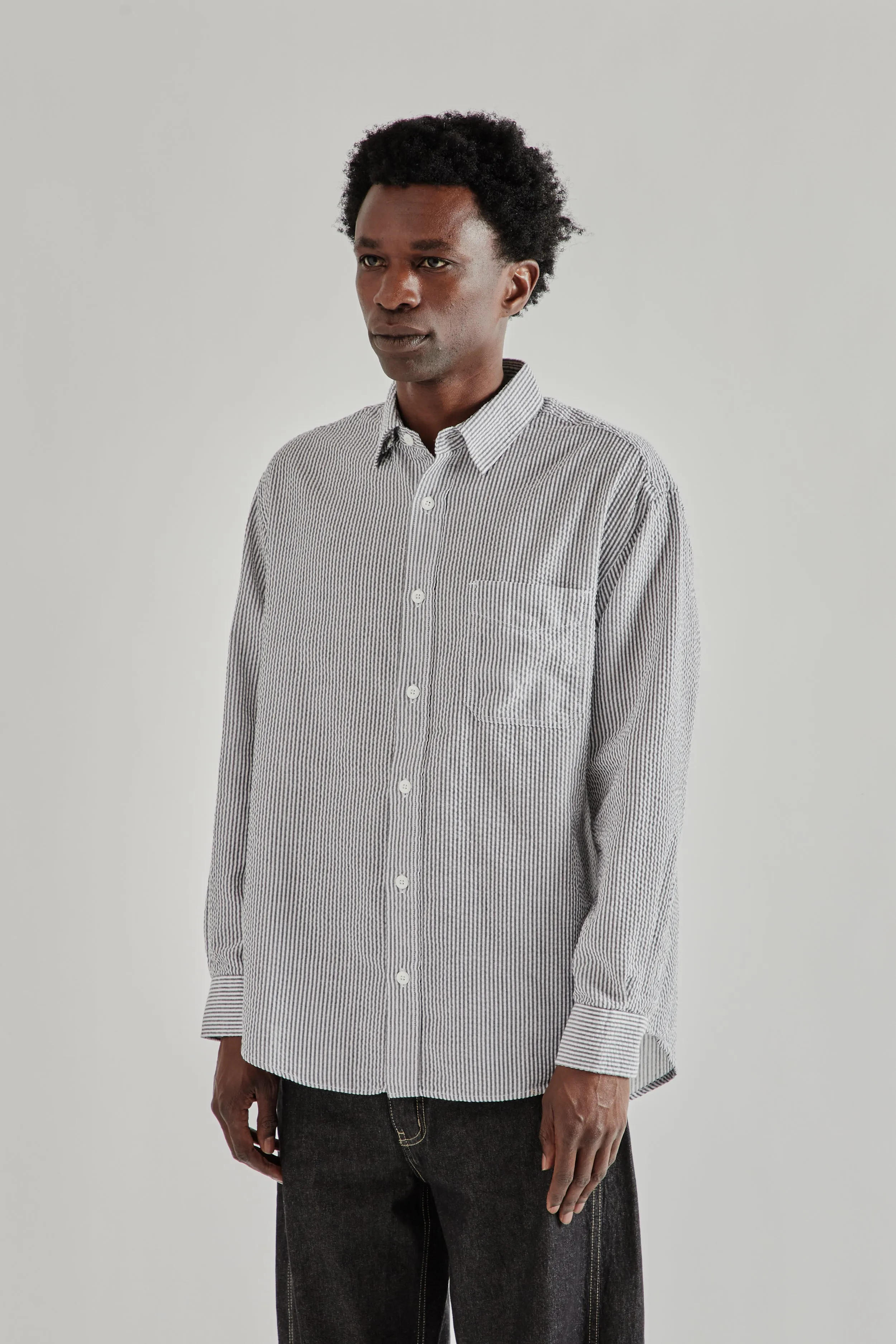 OG Stripe Seersucker Shirt - Black sold by Wallace Mercantile product image thumbnail 4