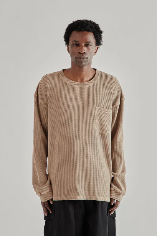 Pigment Dyeing Waffle Pocket Tee - Tan made by FrizmWORKS