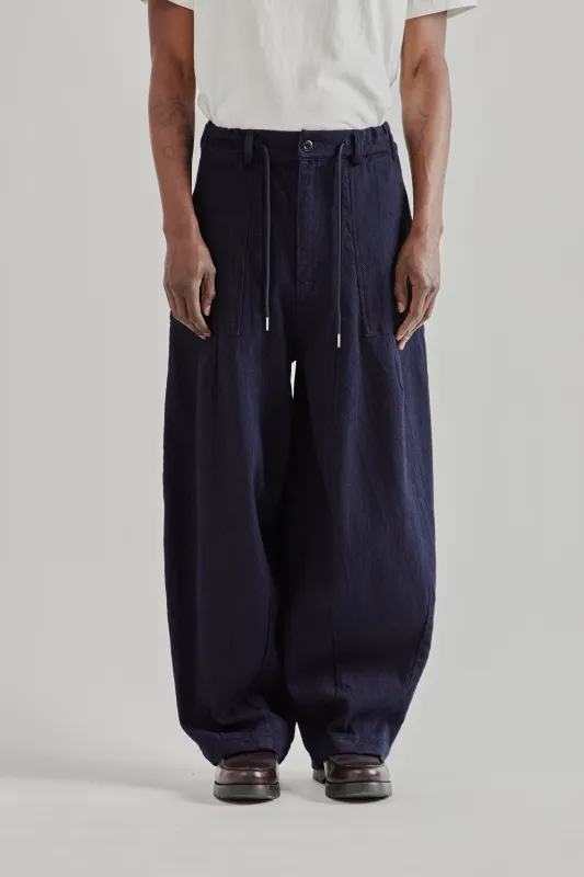 Sashiko Denim Balloon Pants - Indigo sold by Wallace Mercantile