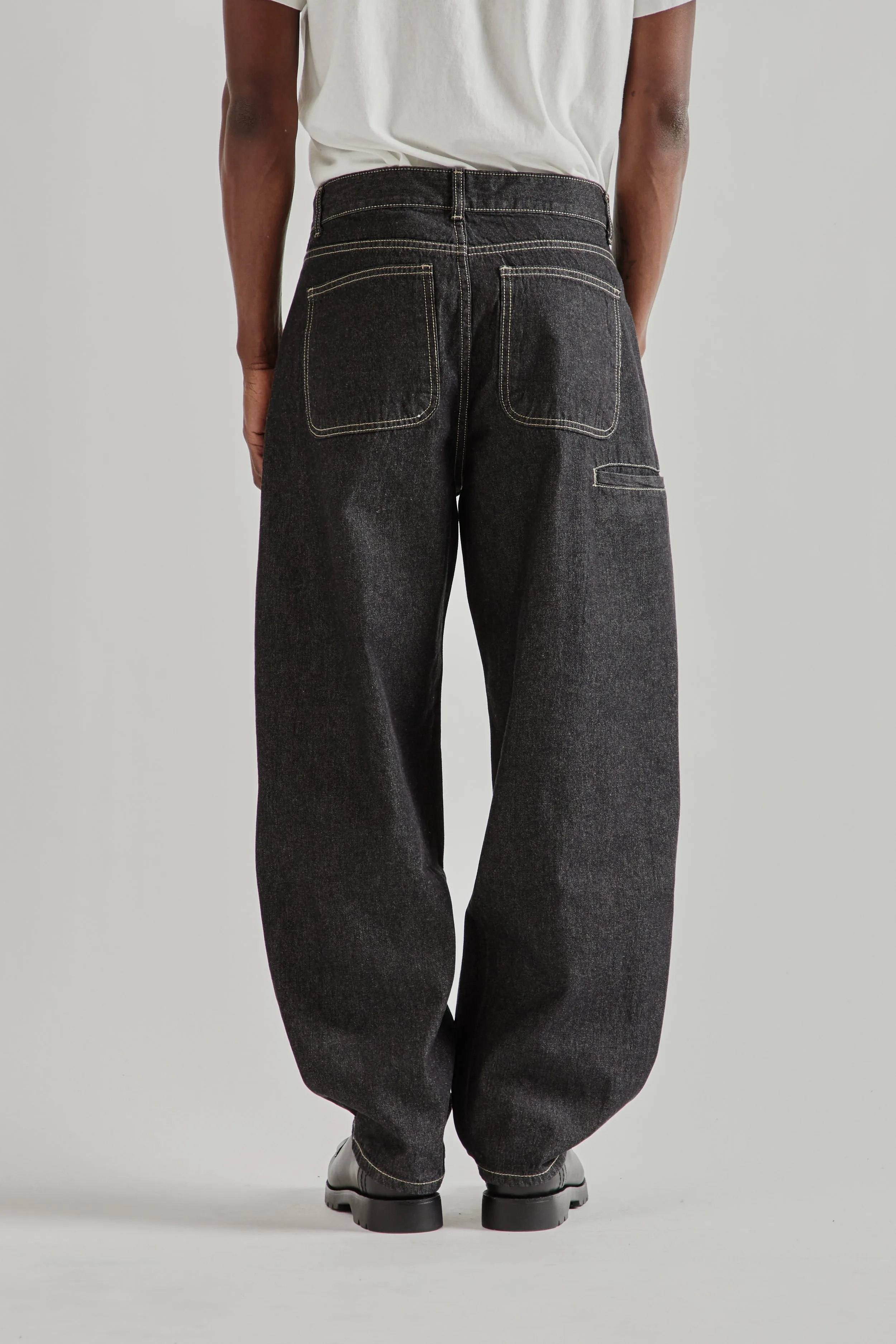 Curved Denim Pants - Black sold by Wallace Mercantile product image thumbnail 5