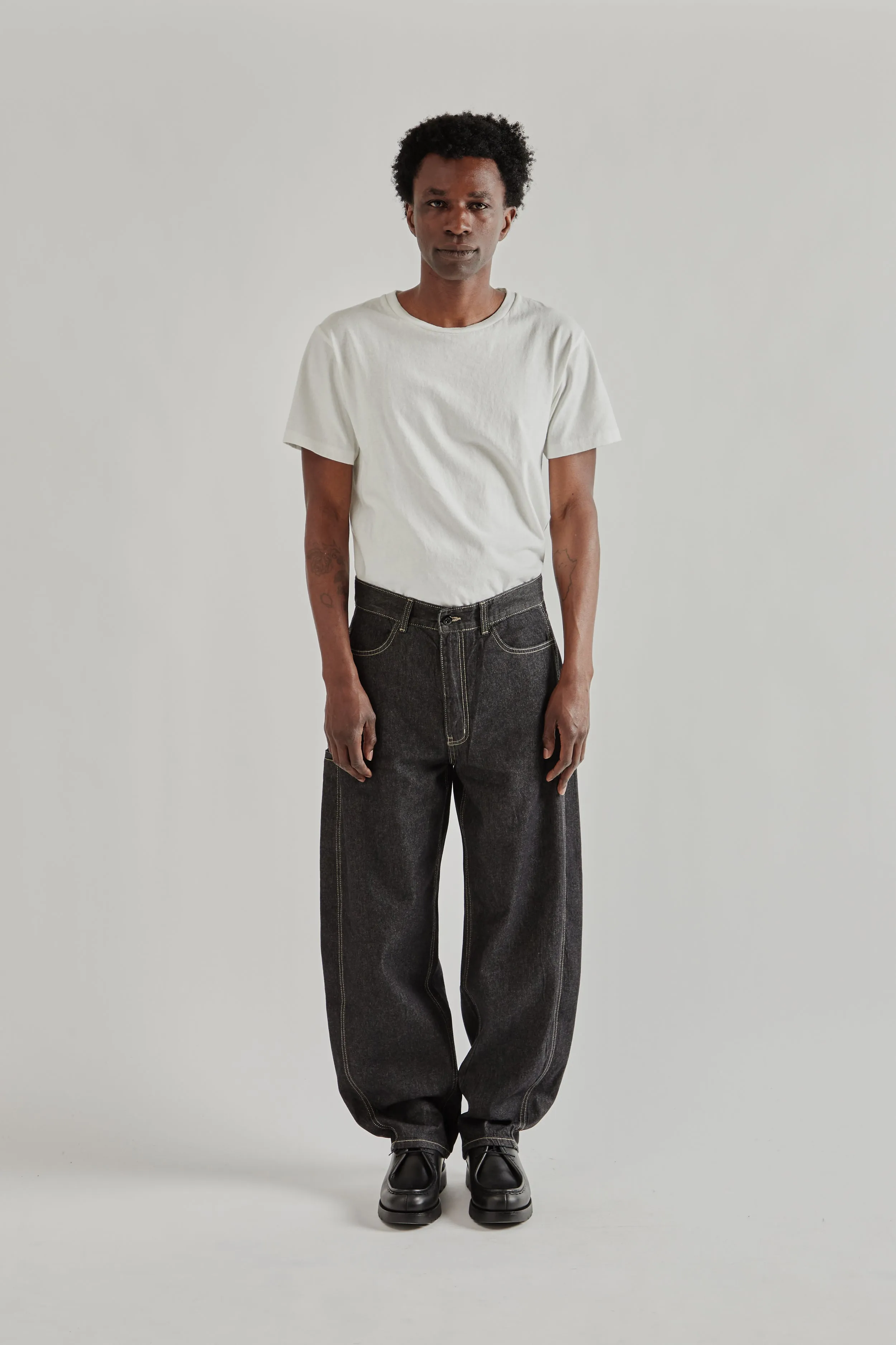 Curved Denim Pants - Black sold by Wallace Mercantile product image thumbnail 3