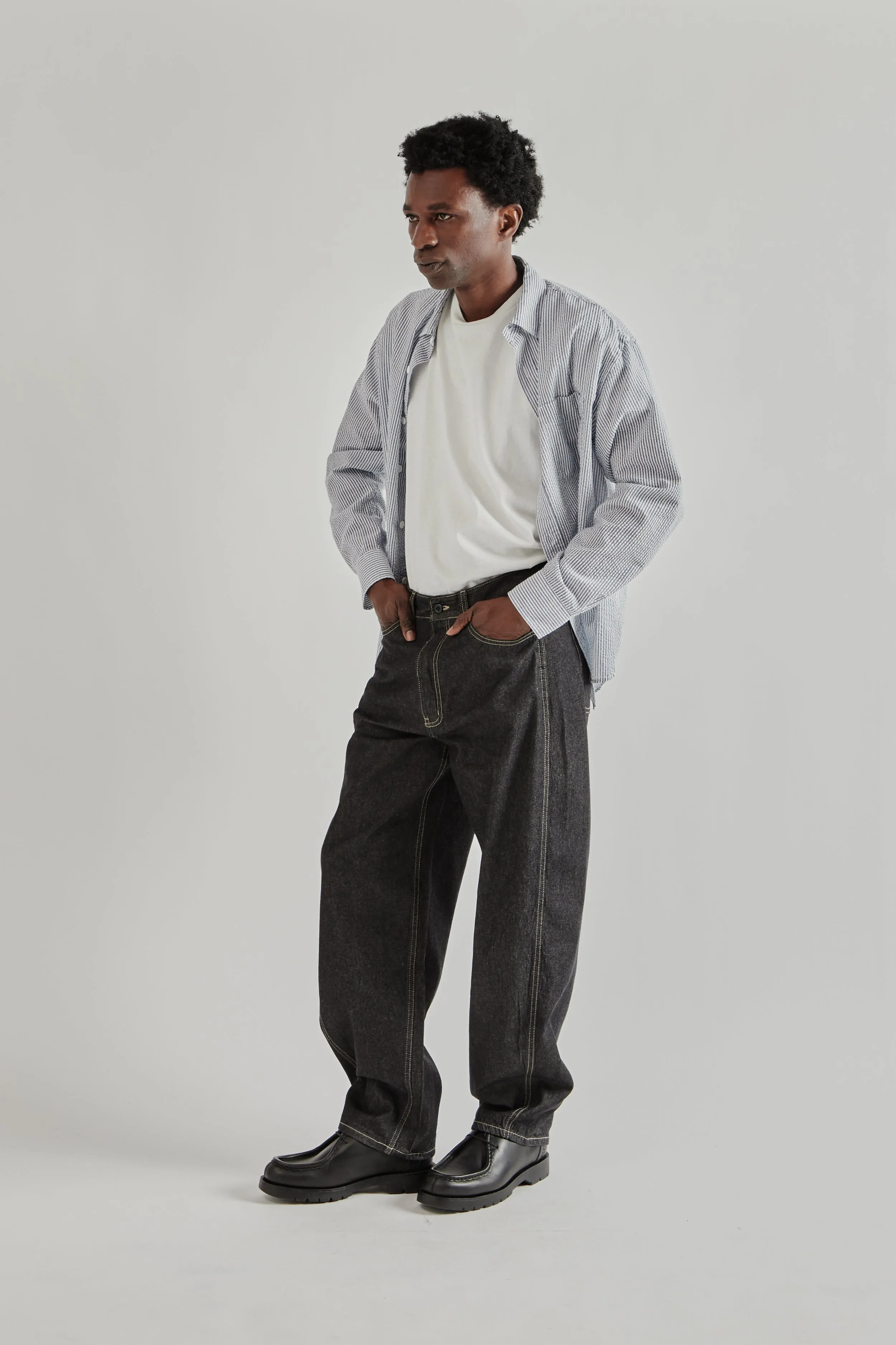 Curved Denim Pants - Black sold by Wallace Mercantile product image thumbnail 2