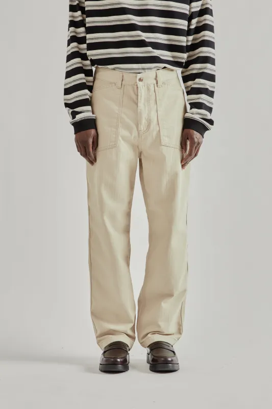 Army Denim Fatigue Pants - Beige sold by Wallace Mercantile