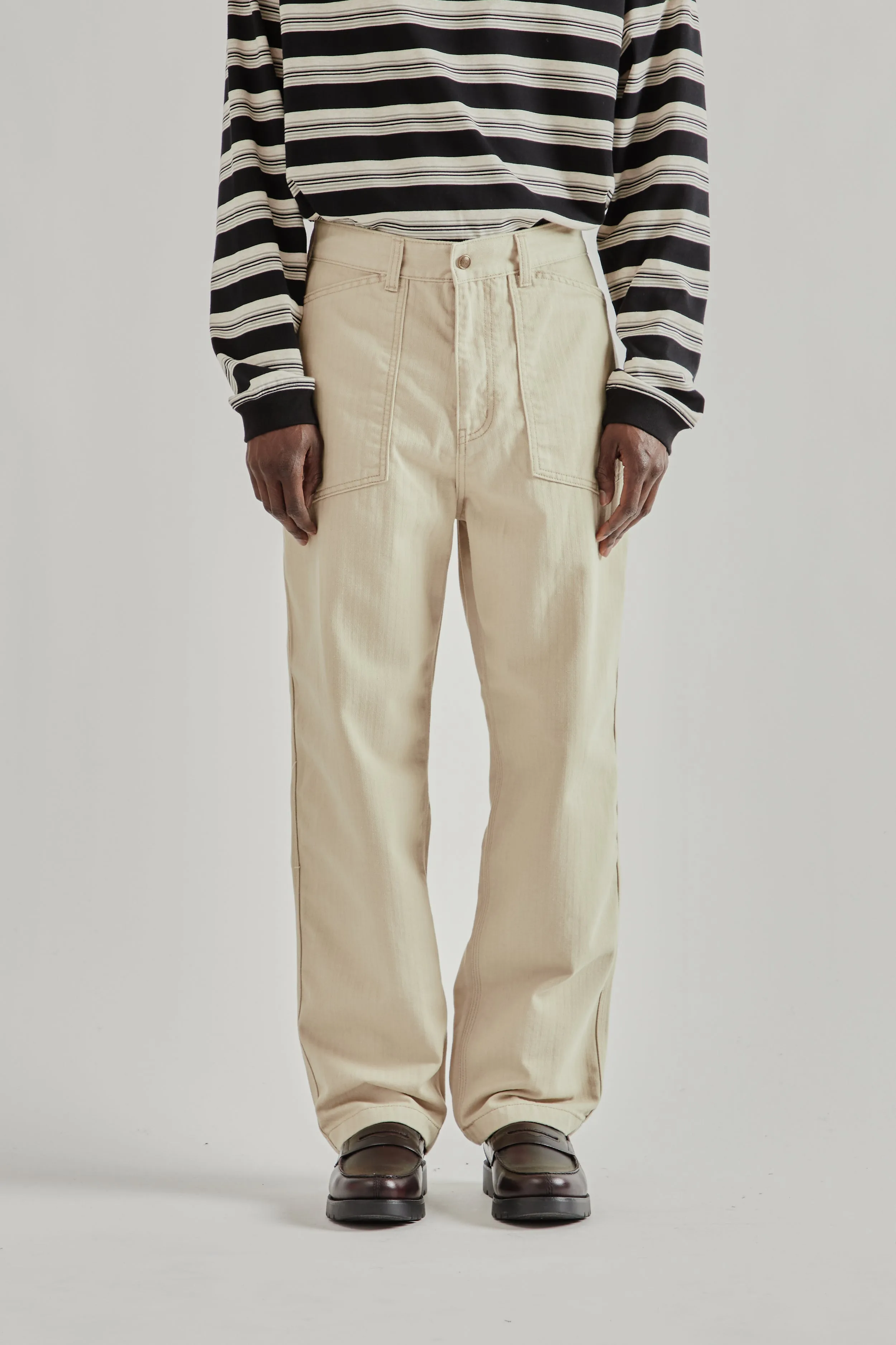 Army Denim Fatigue Pants - Beige sold by Wallace Mercantile