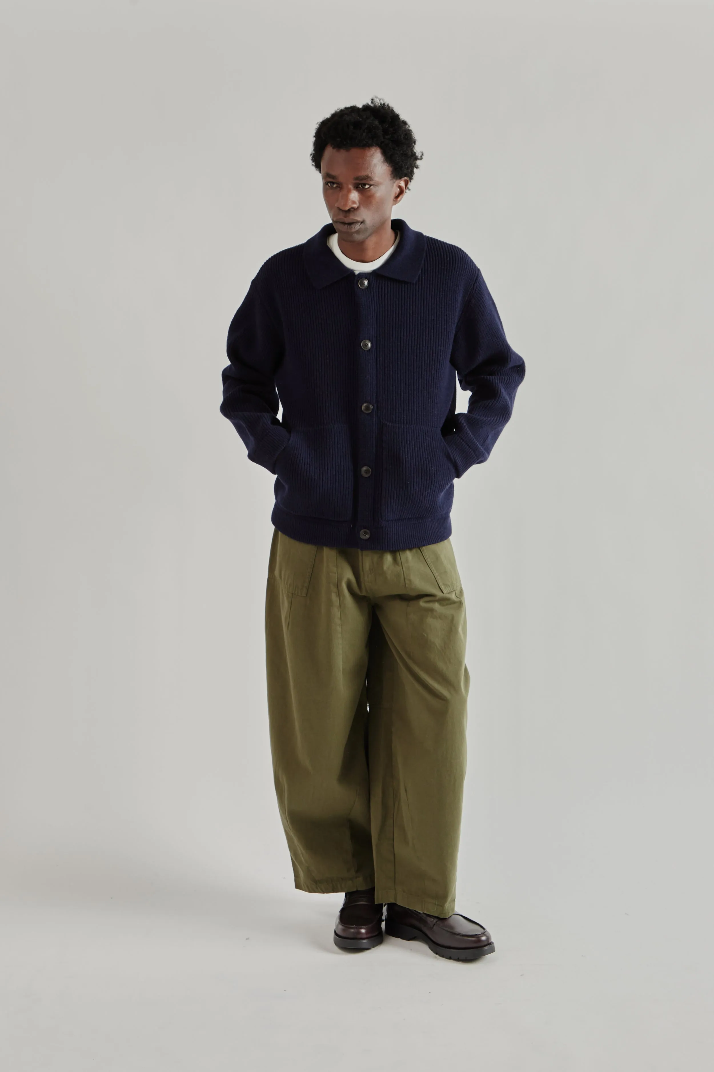 Ultra Heavyweight Collar Cardigan - Navy sold by Wallace Mercantile product image thumbnail 2