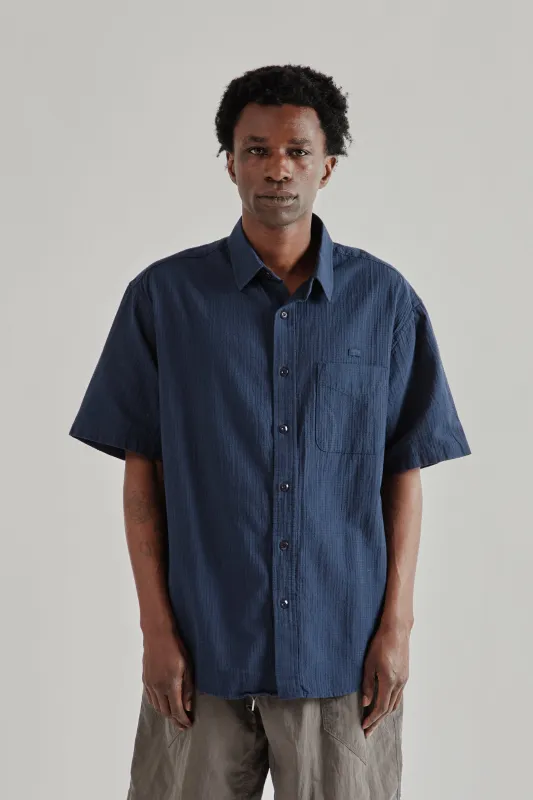 OG Dobby Weave Seersucker Half Shirt - Navy made by FrizmWORKS