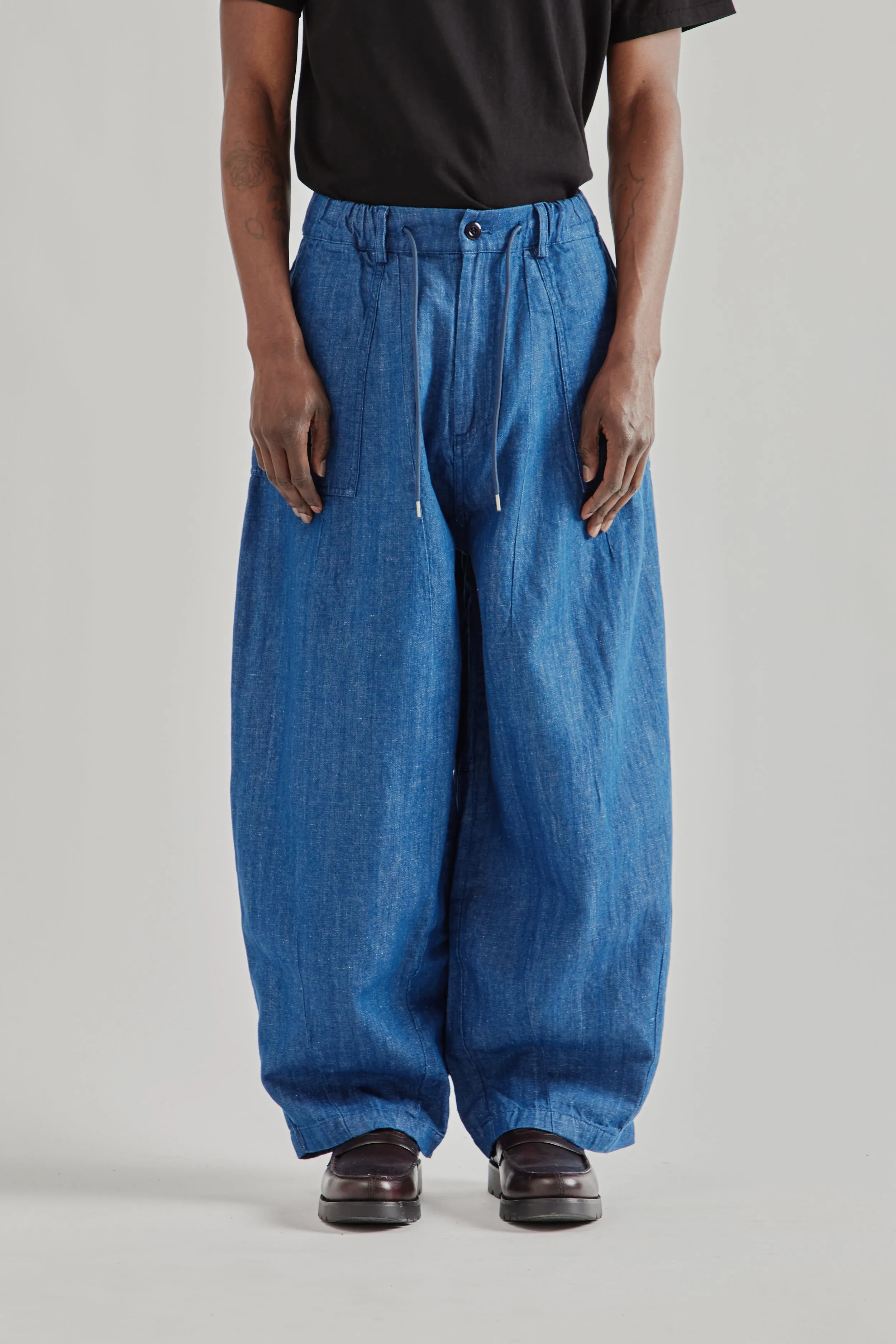 Denim Balloon Pants - Blue sold by Wallace Mercantile