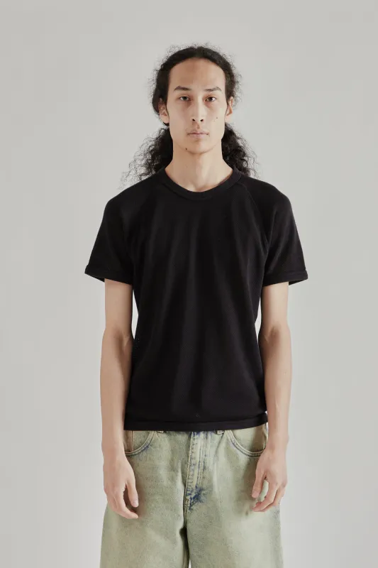 Mesh Raglan Tee - Black made by Sunflower
