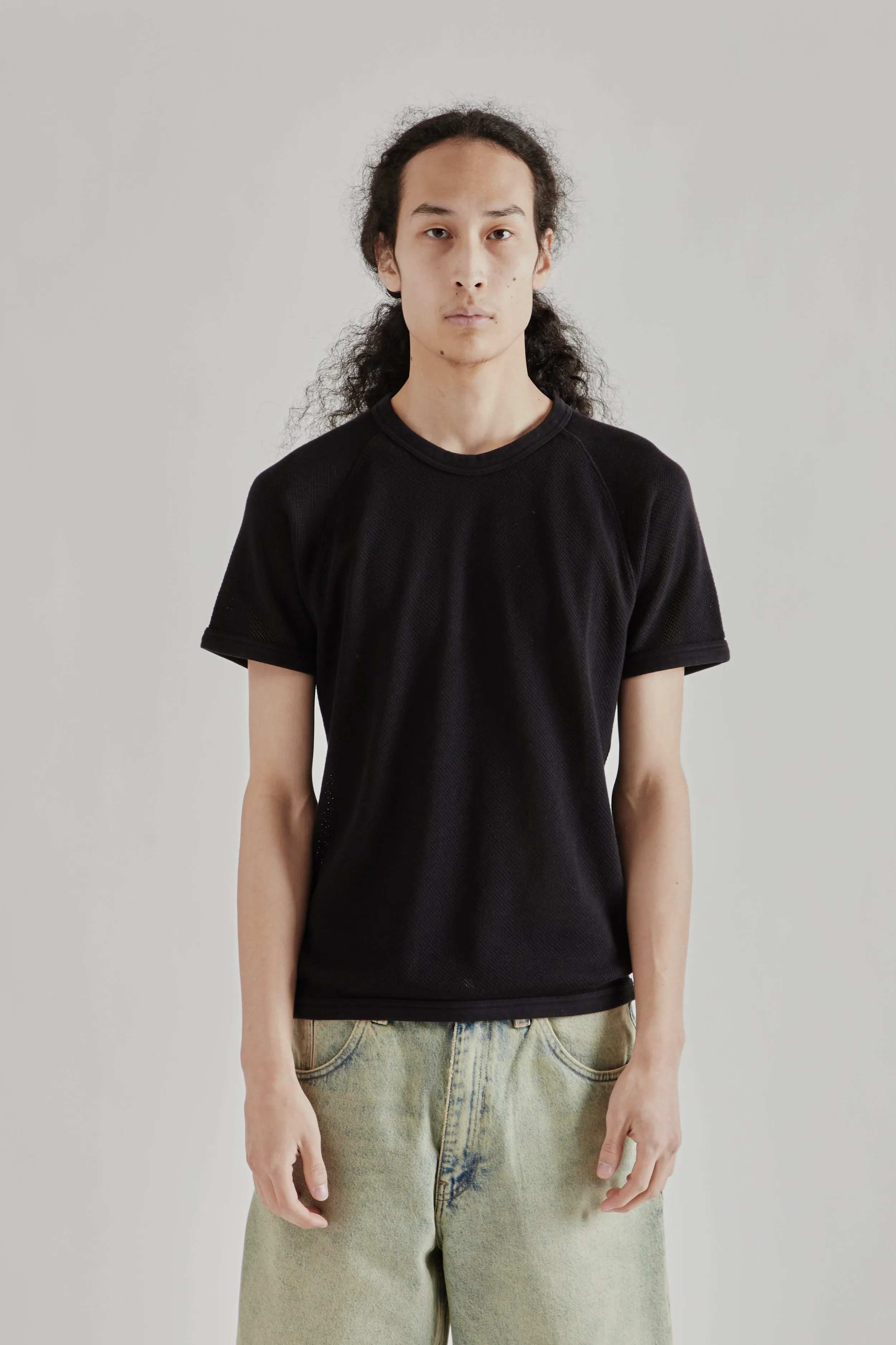 Mesh Raglan Tee - Black sold by Wallace Mercantile