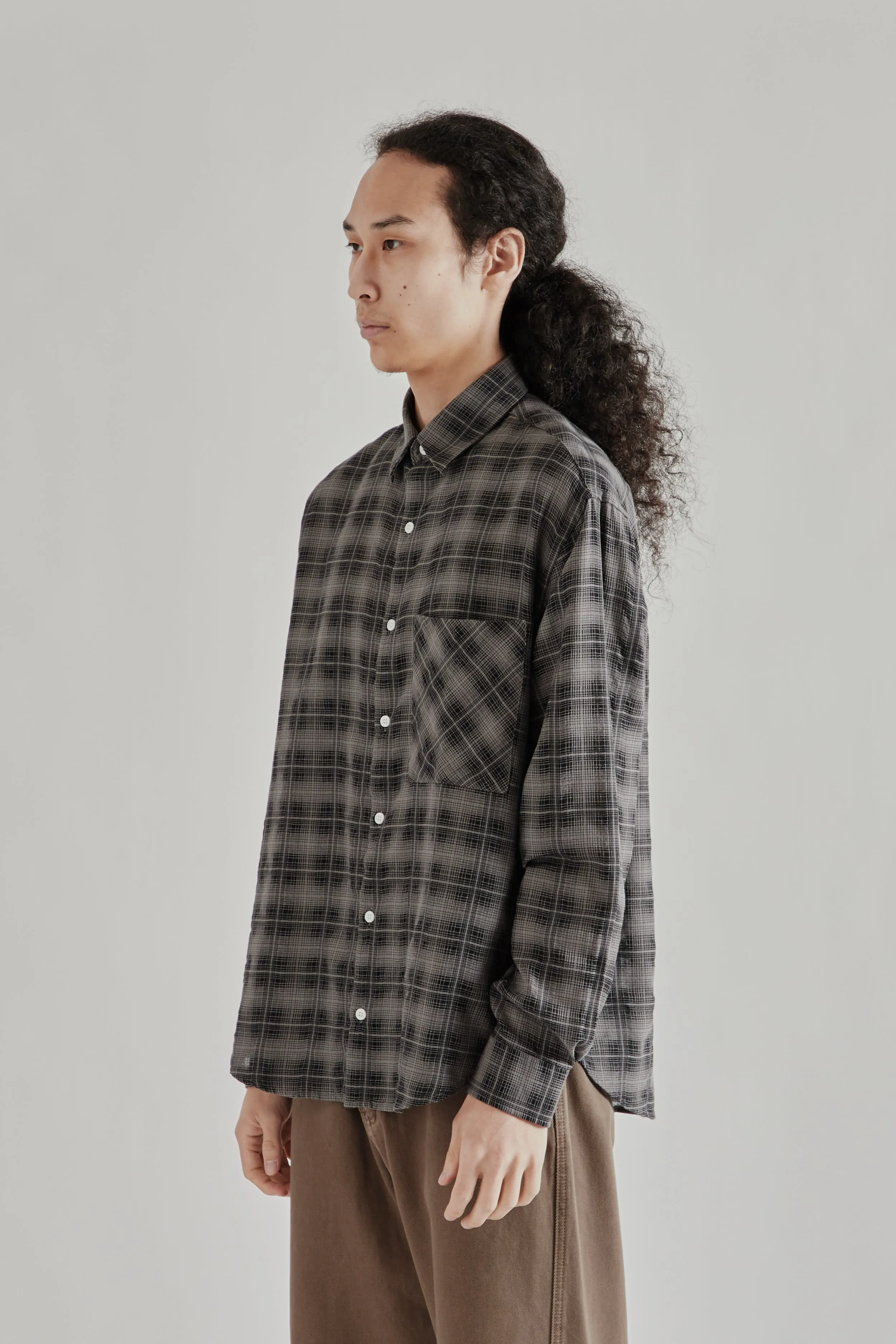 Oversized Merino Shirt - Plaid Black sold by Wallace Mercantile product image thumbnail 4