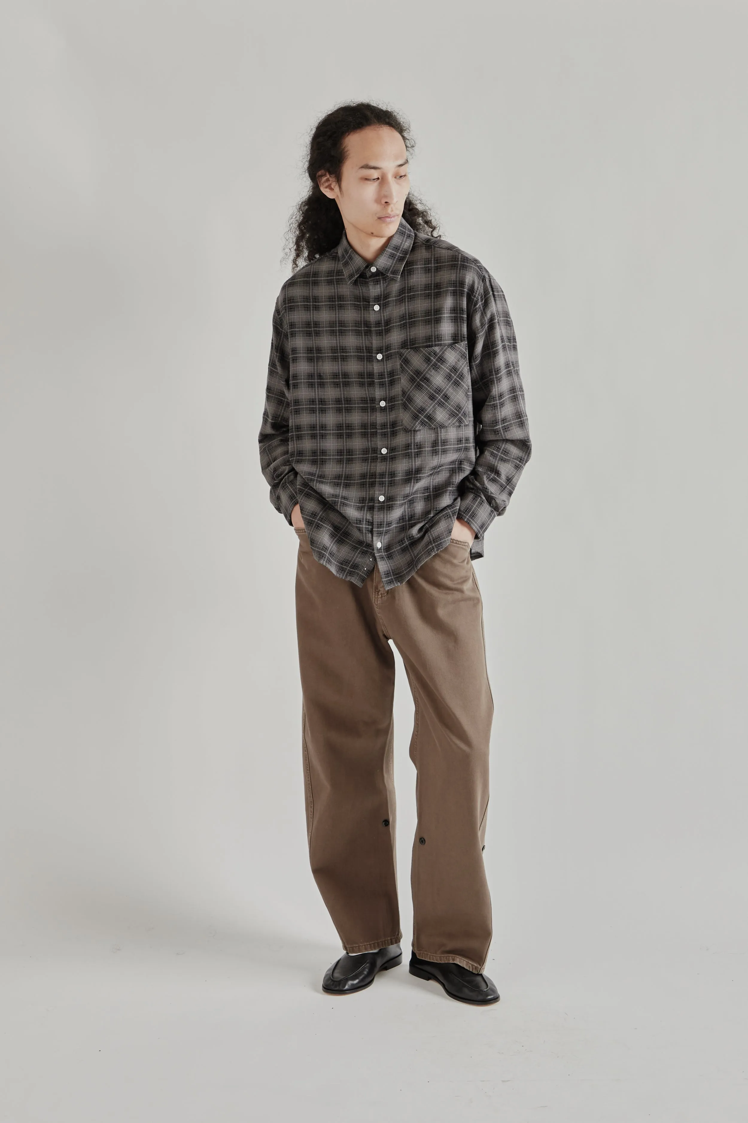Oversized Merino Shirt - Plaid Black sold by Wallace Mercantile product image thumbnail 2