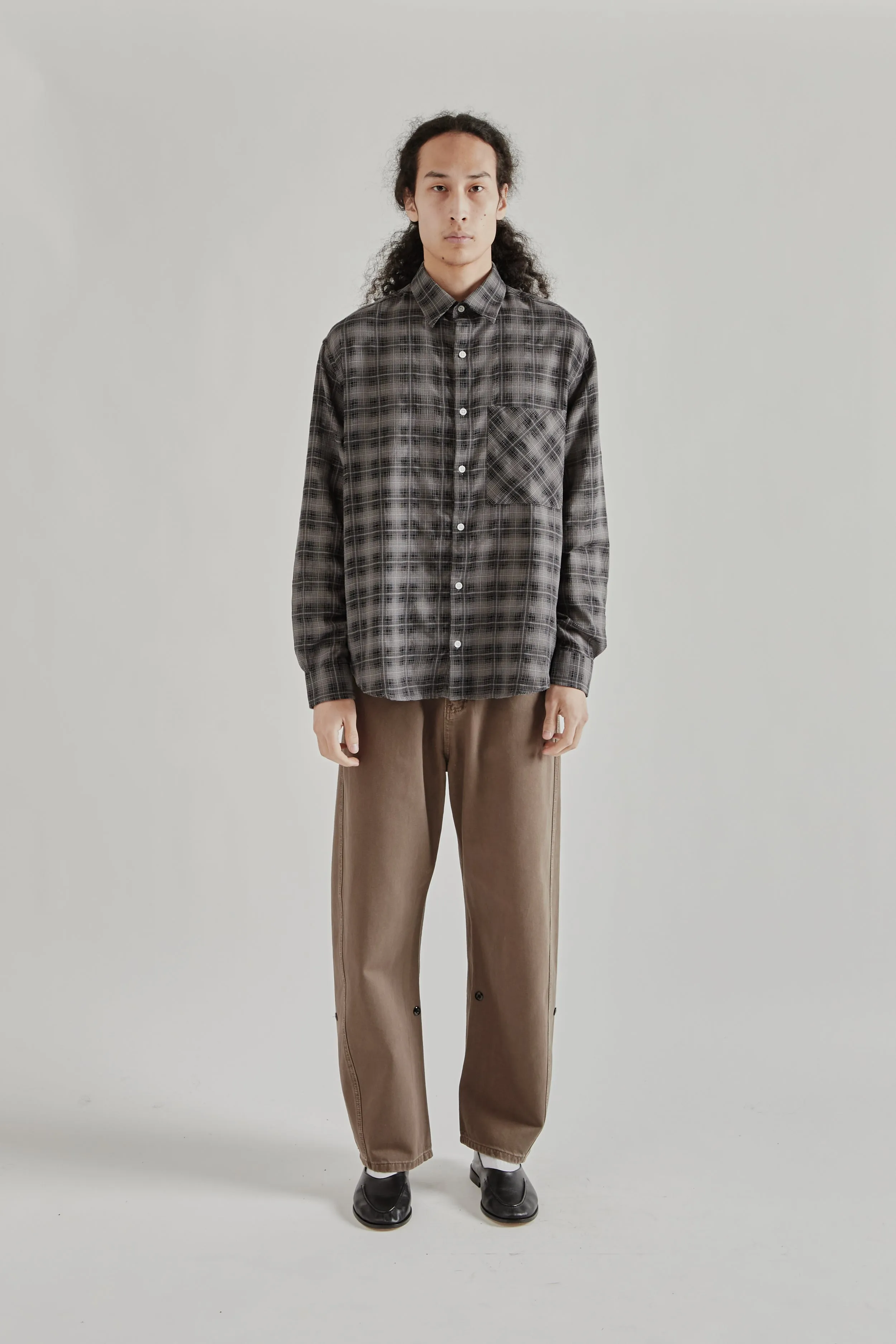Oversized Merino Shirt - Plaid Black sold by Wallace Mercantile product image thumbnail 3