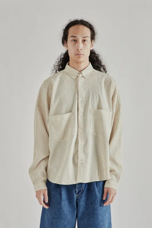 Oxford Balloon Shirt - Brown Stripe made by Estudio Niksen