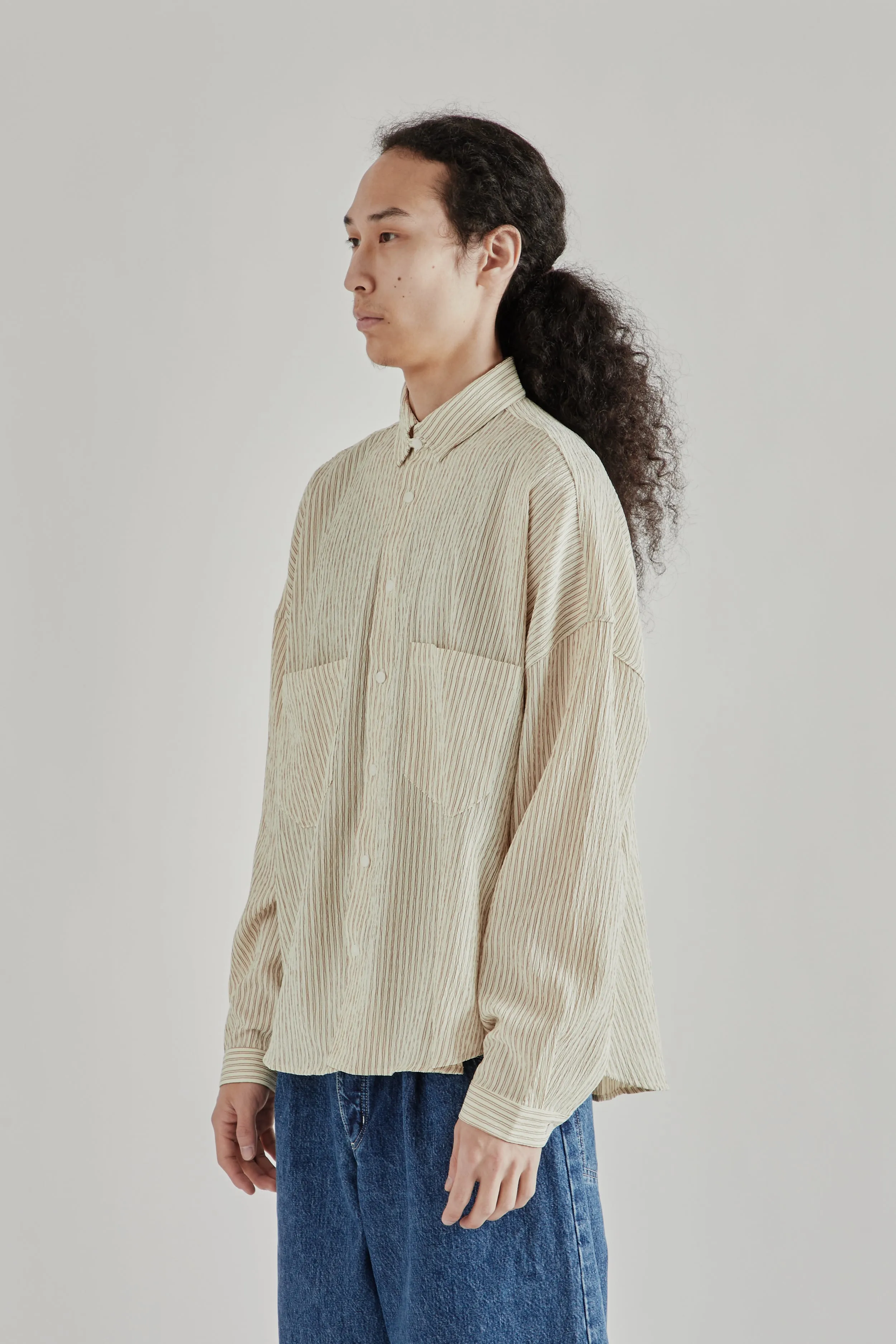 Oxford Balloon Shirt - Brown Stripe sold by Wallace Mercantile product image thumbnail 4