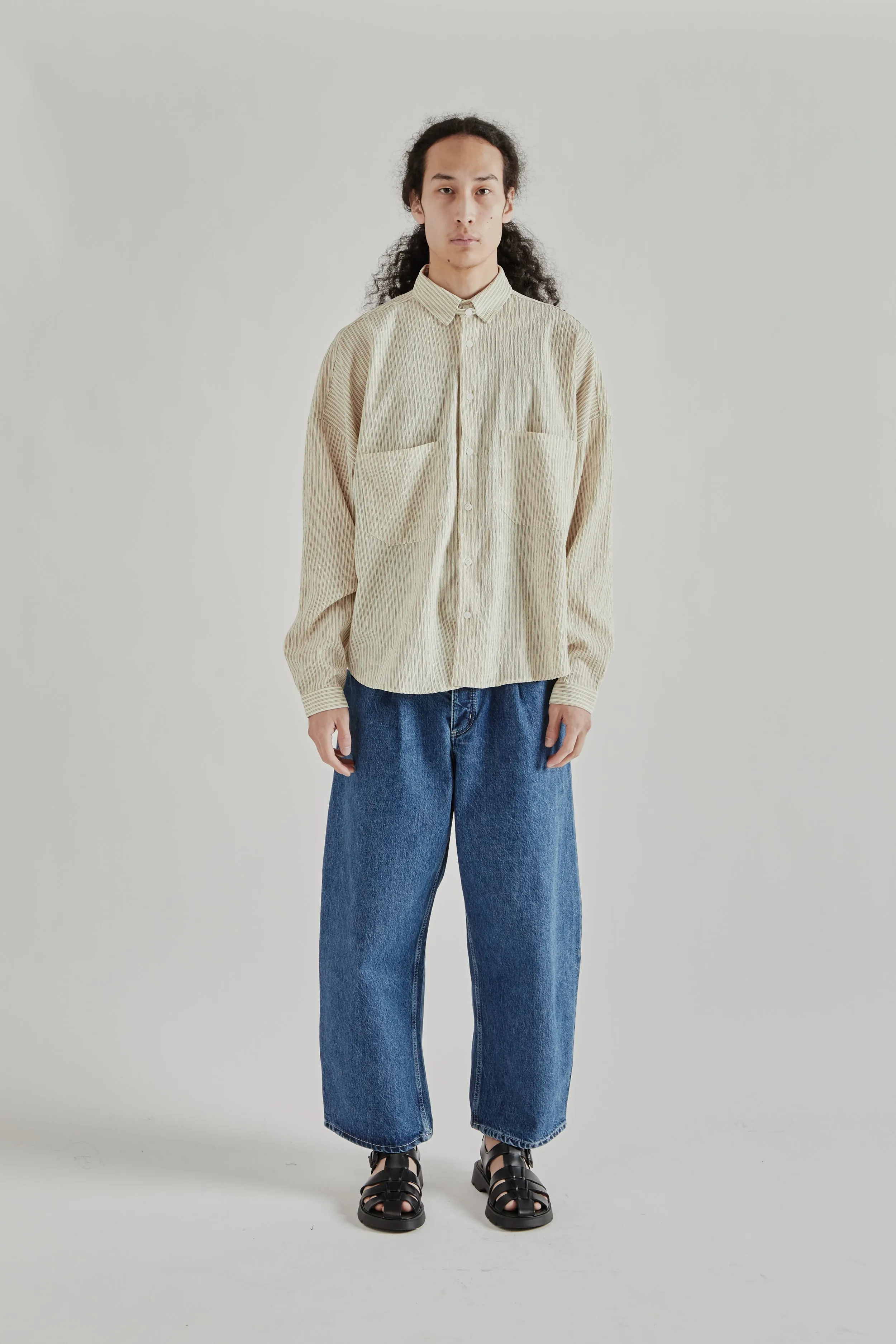 Oxford Balloon Shirt - Brown Stripe sold by Wallace Mercantile product image thumbnail 3