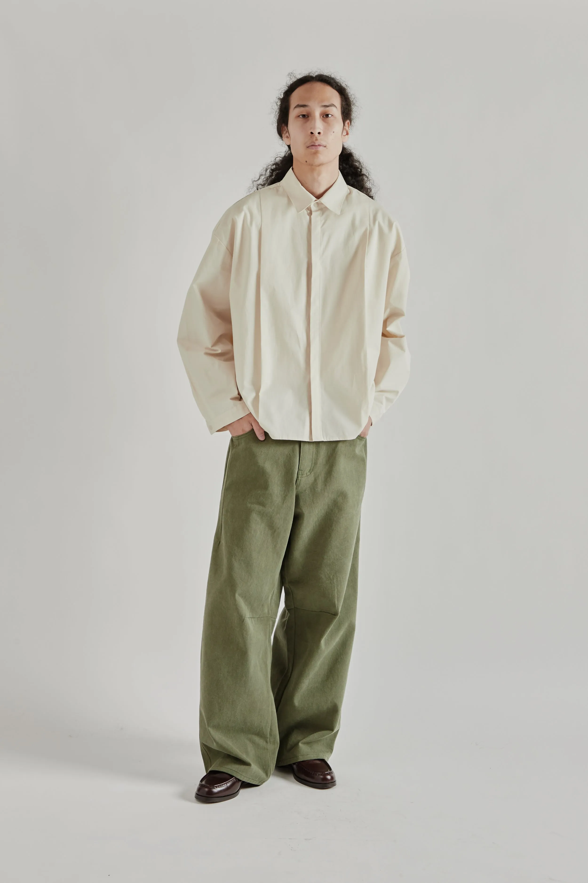 Boxy Pleated Shirt - Off White sold by Wallace Mercantile product image thumbnail 2
