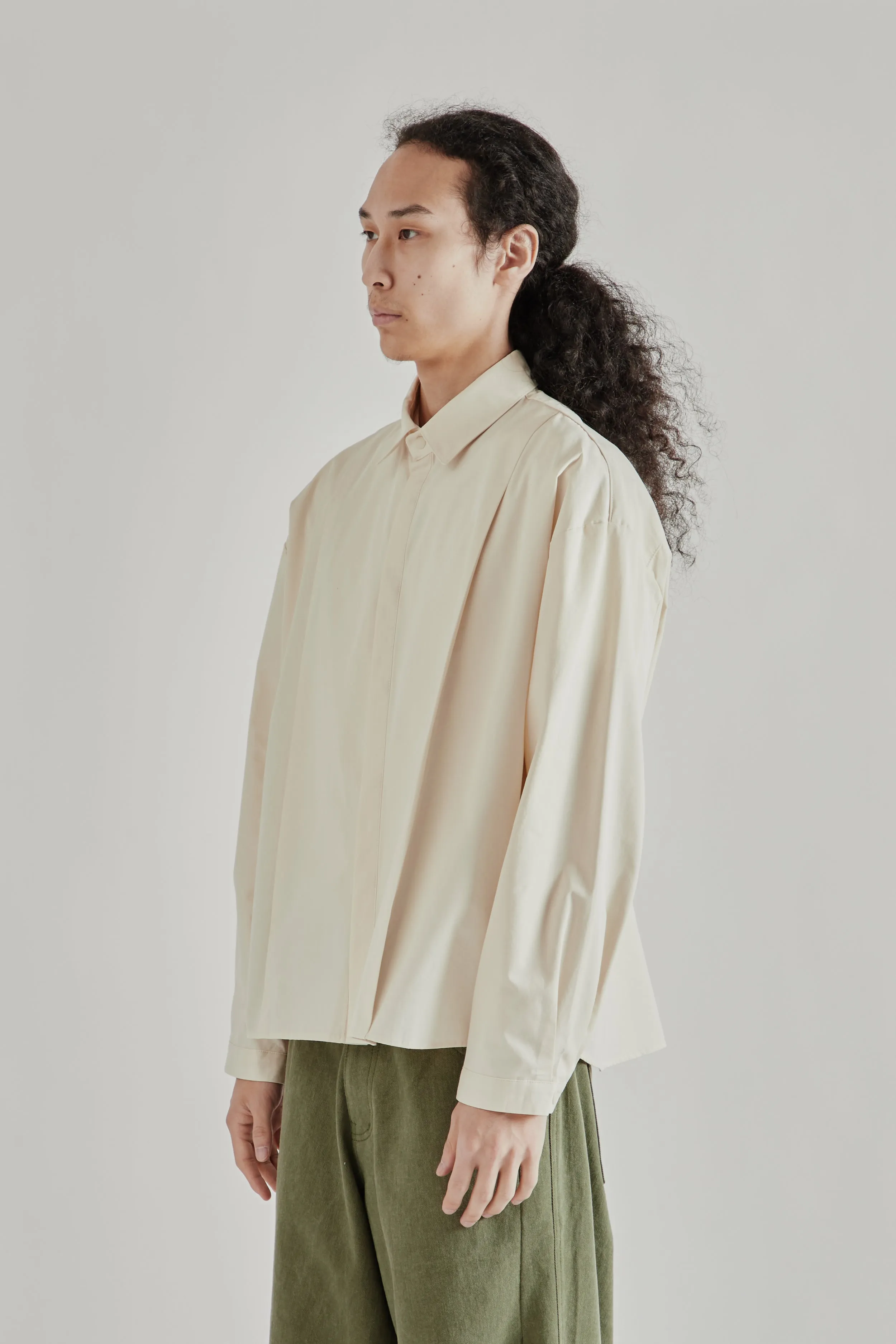 Boxy Pleated Shirt - Off White sold by Wallace Mercantile product image thumbnail 4