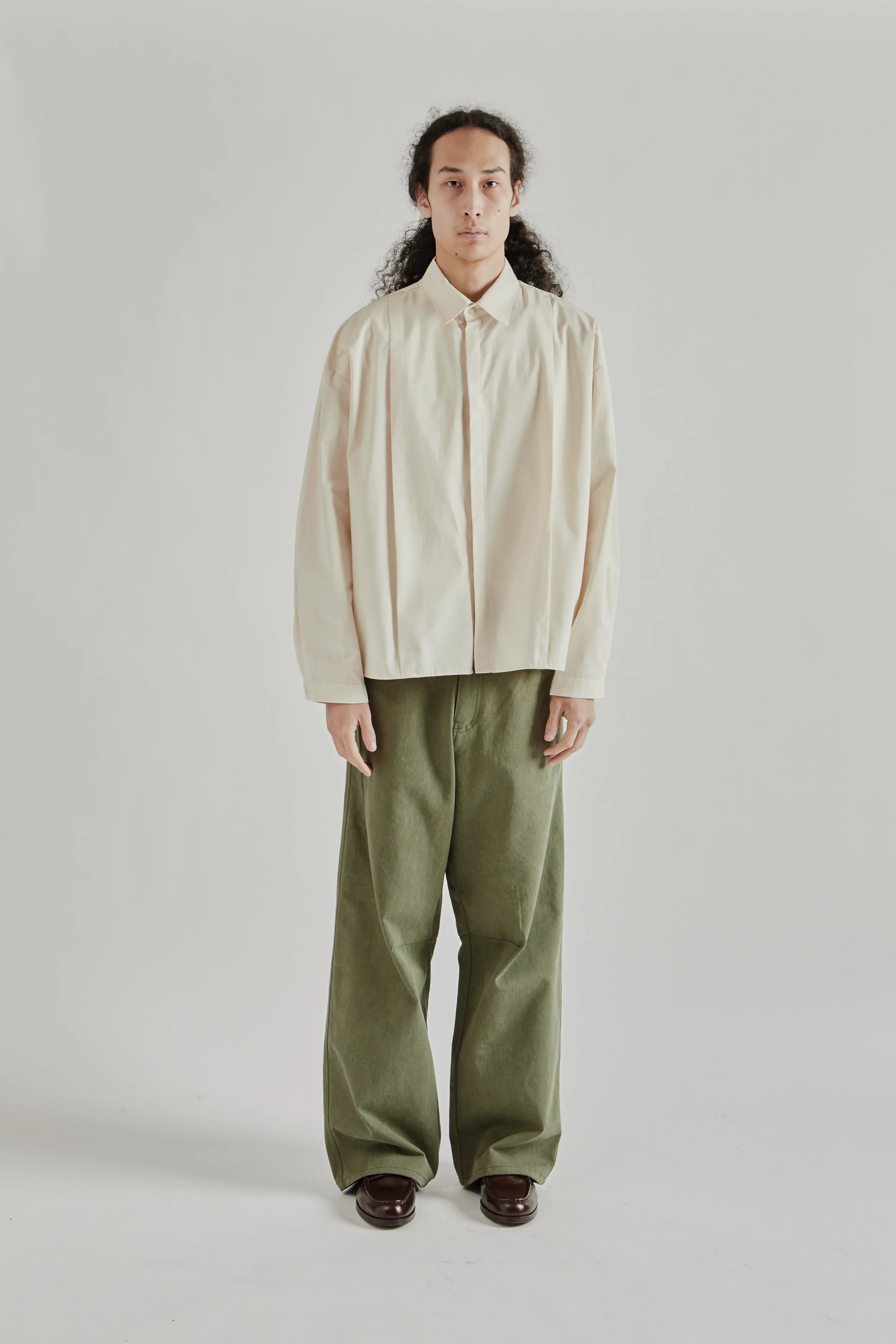 Boxy Pleated Shirt - Off White sold by Wallace Mercantile product image thumbnail 3