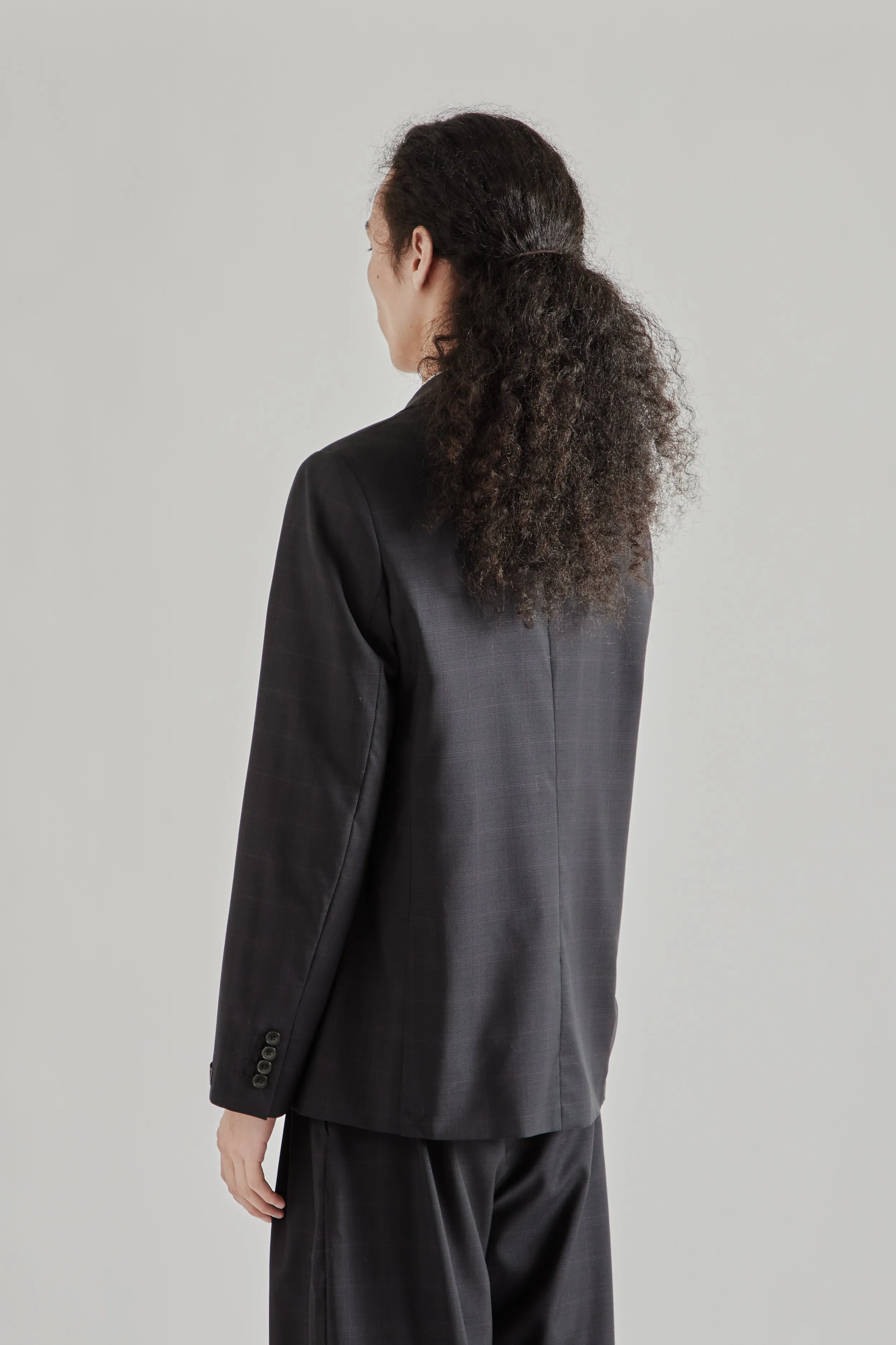 Double Breasted Peak Blazer - Checkered Black sold by Wallace Mercantile product image thumbnail 5