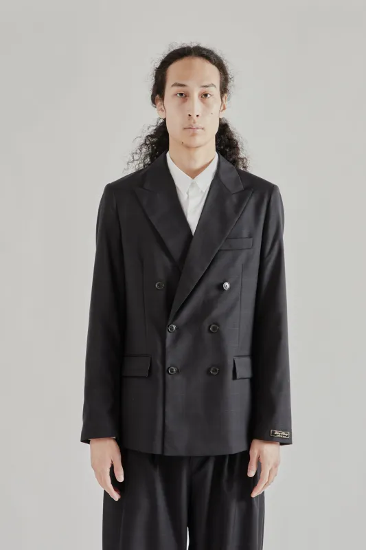Double Breasted Peak Blazer - Checkered Black made by A Kind of Guise