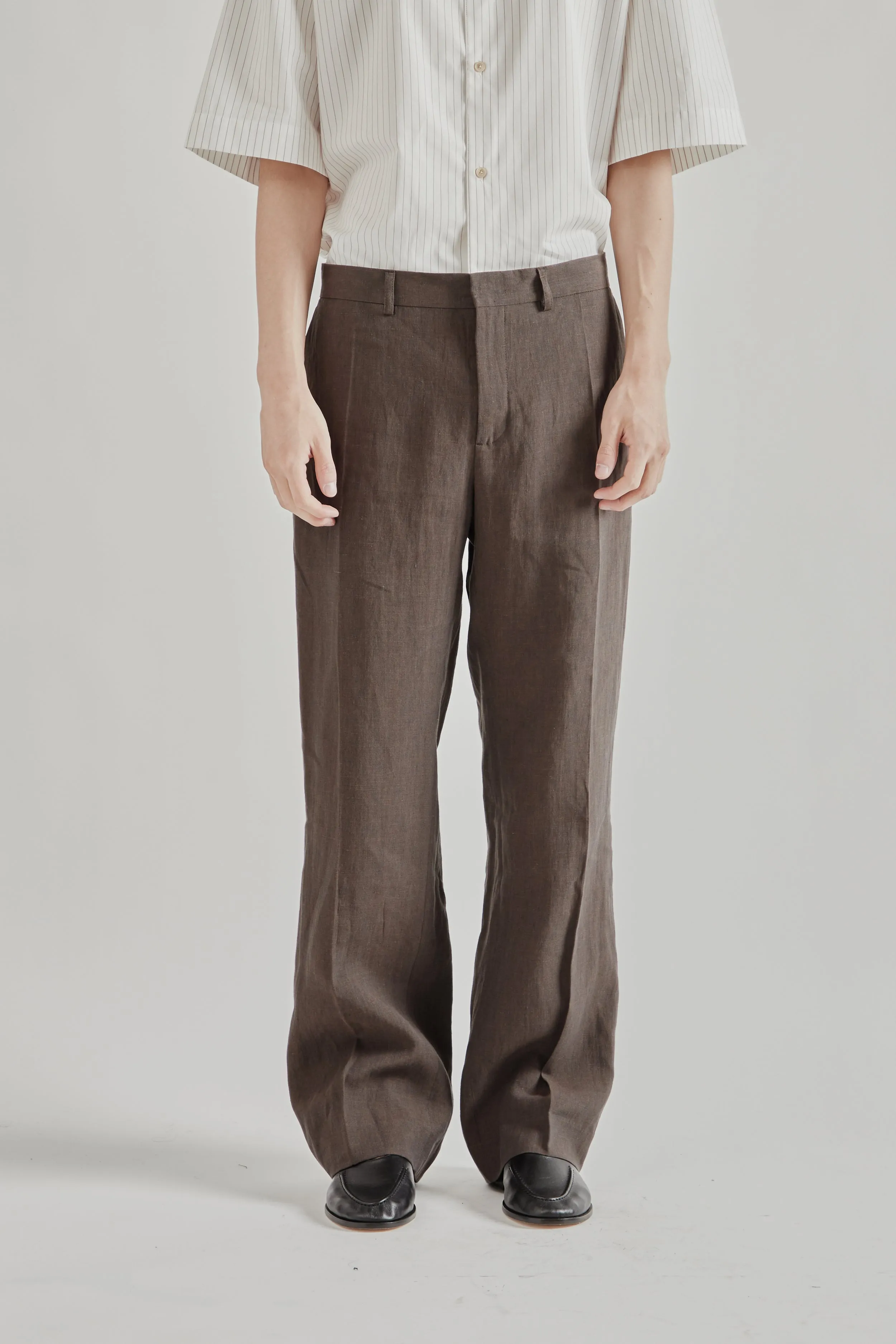 Tailored Wide Trousers - Burnt Umber sold by Wallace Mercantile
