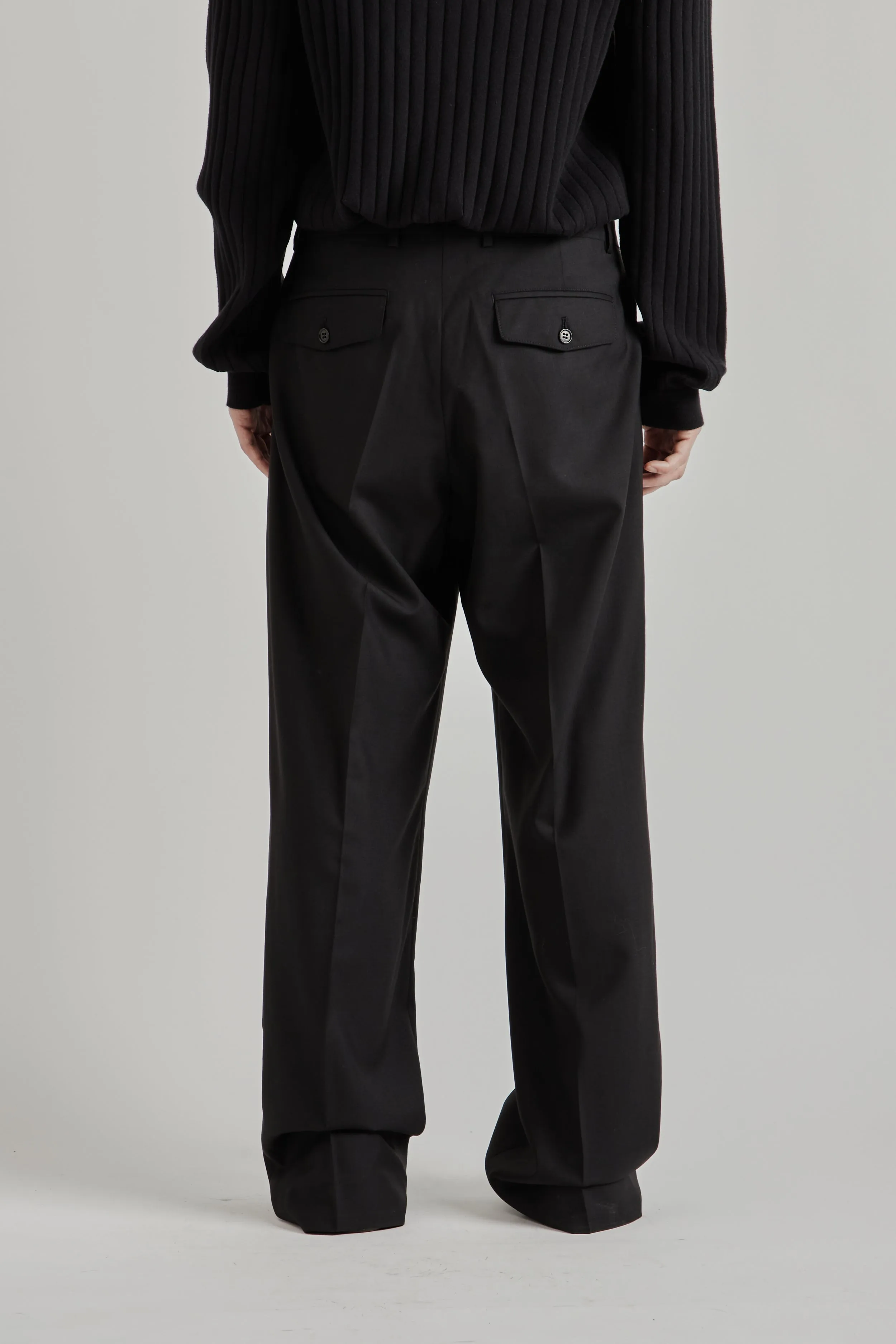 Wide Pleated Trouser - Tropical Wool Black sold by Wallace Mercantile product image thumbnail 5