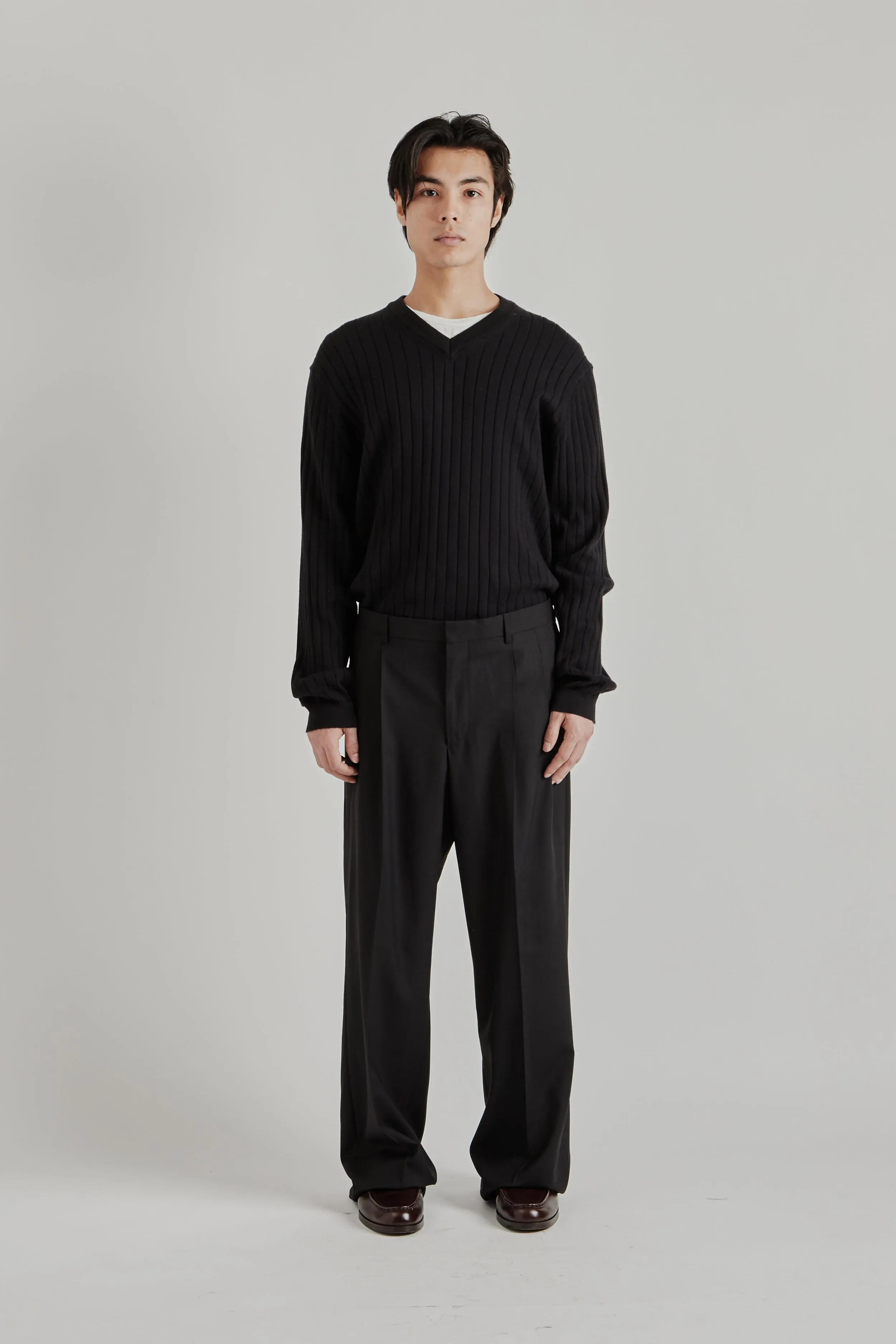 Wide Pleated Trouser - Tropical Wool Black sold by Wallace Mercantile product image thumbnail 3