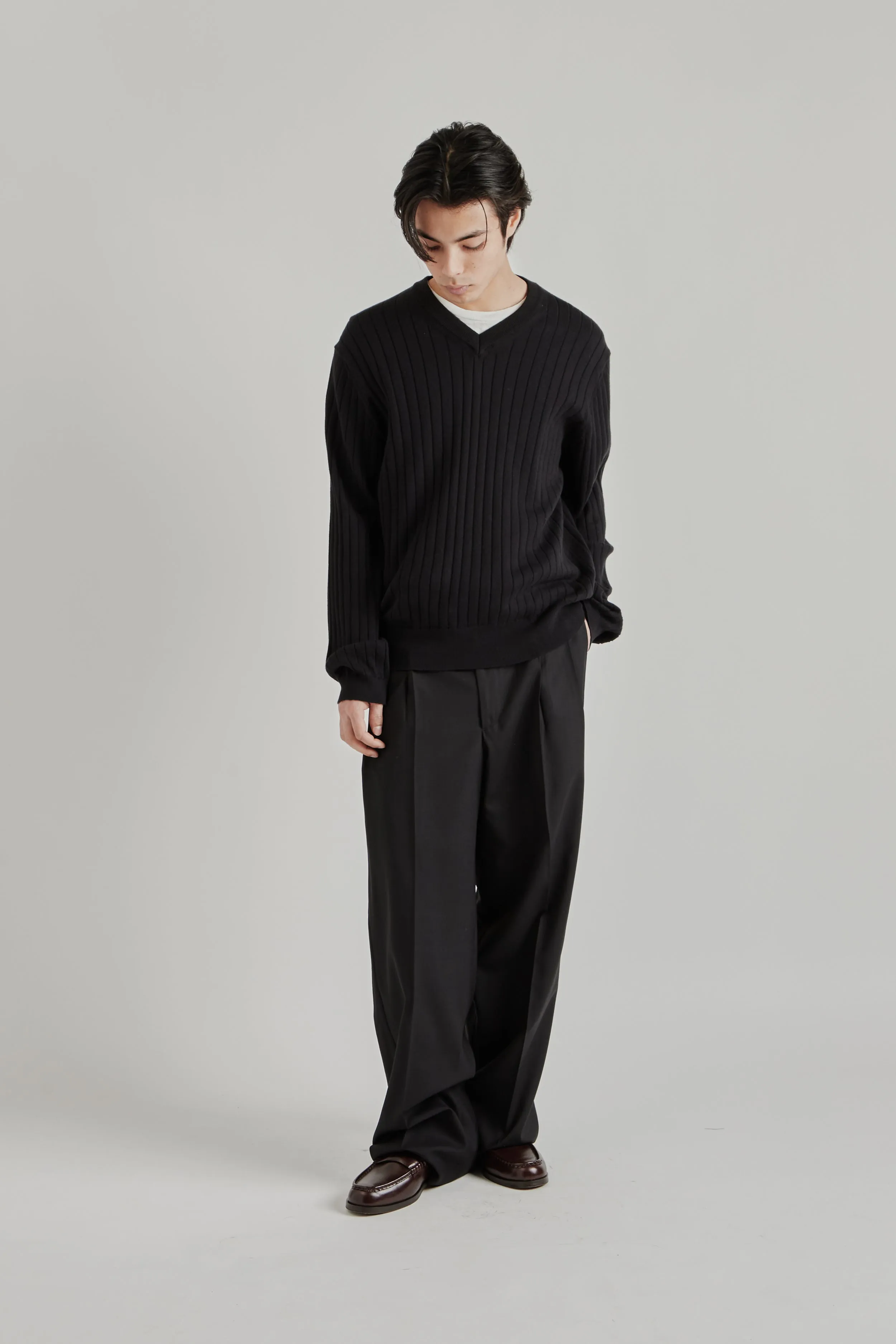 Wide Pleated Trouser - Tropical Wool Black sold by Wallace Mercantile product image thumbnail 2