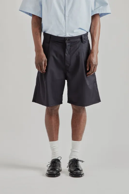 Pleated Shorts - Pinstripe Navy made by Wallace Mercantile