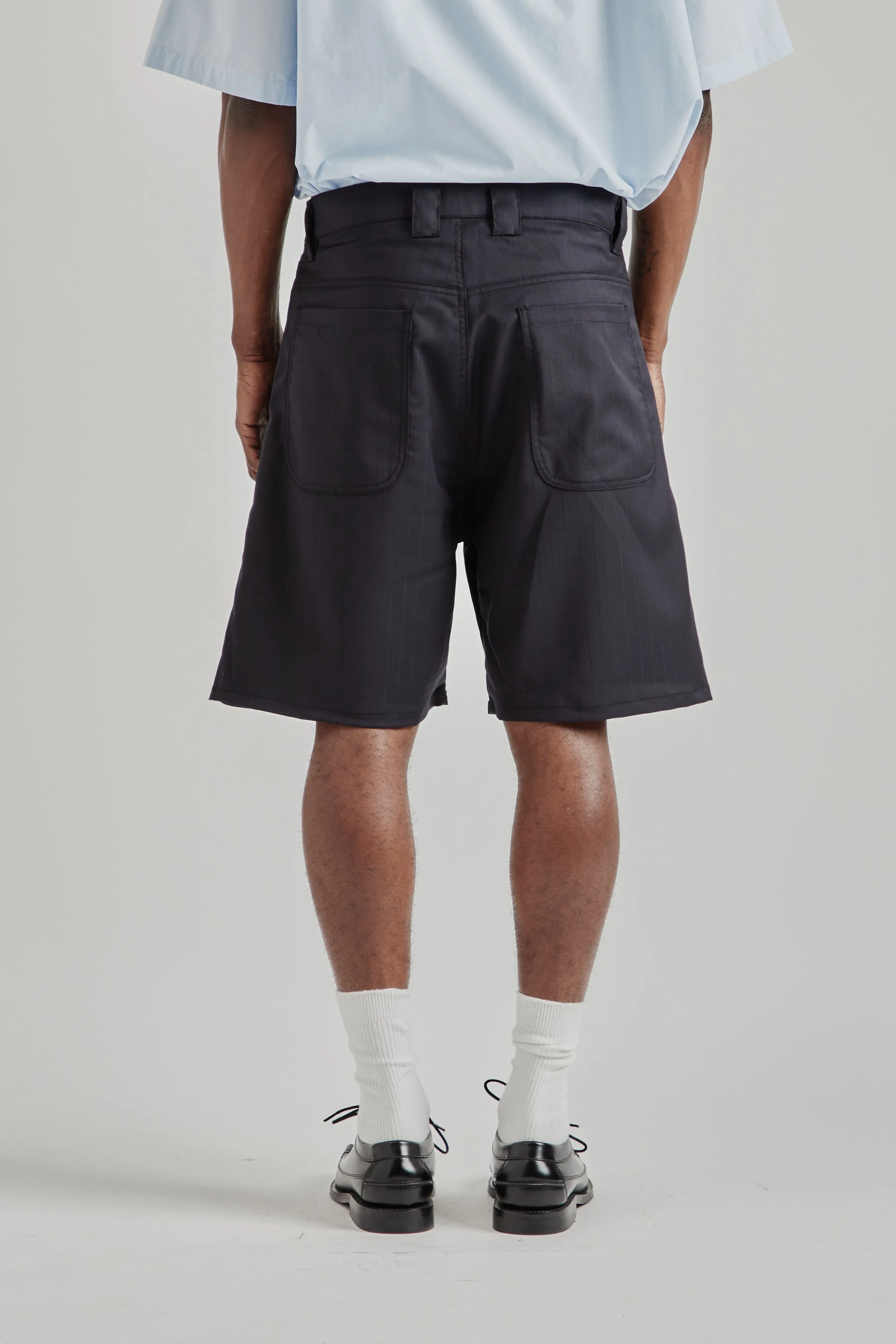 Pleated Shorts - Pinstripe Navy sold by Wallace Mercantile product image thumbnail 5