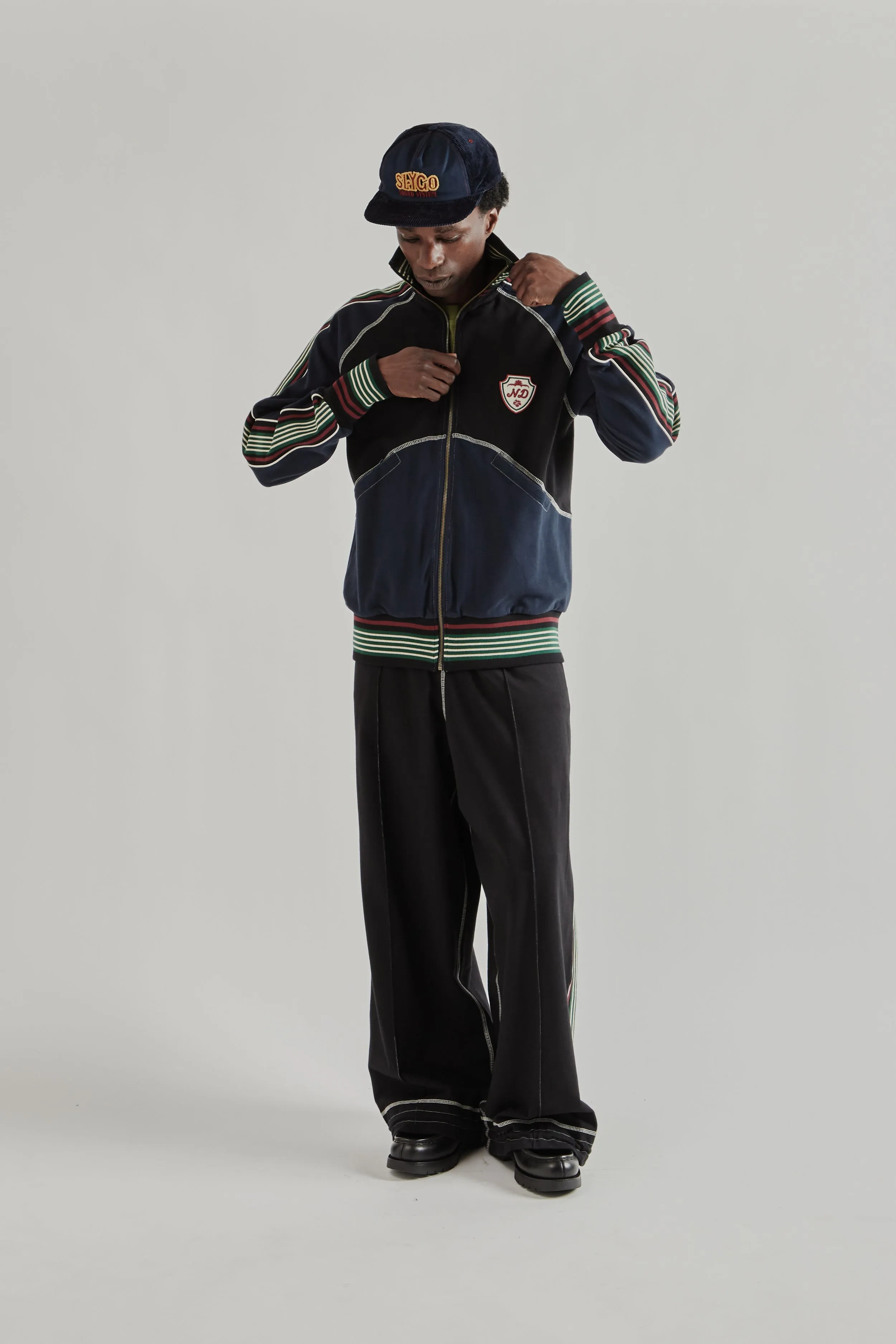 Track Top - Black/Navy sold by Wallace Mercantile product image thumbnail 2