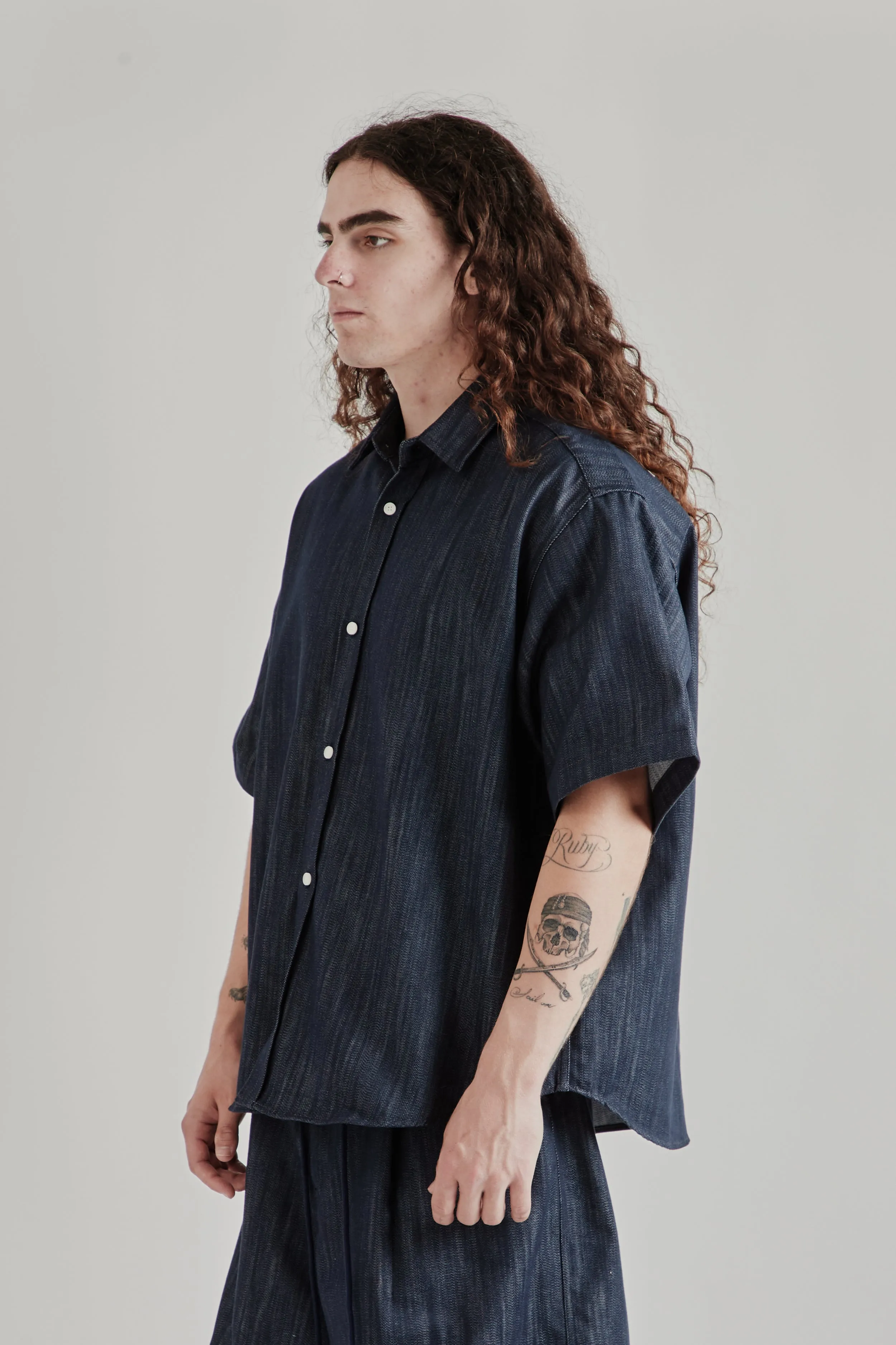Short Sleeve Wide Shirt - Indigo sold by Wallace Mercantile product image thumbnail 4