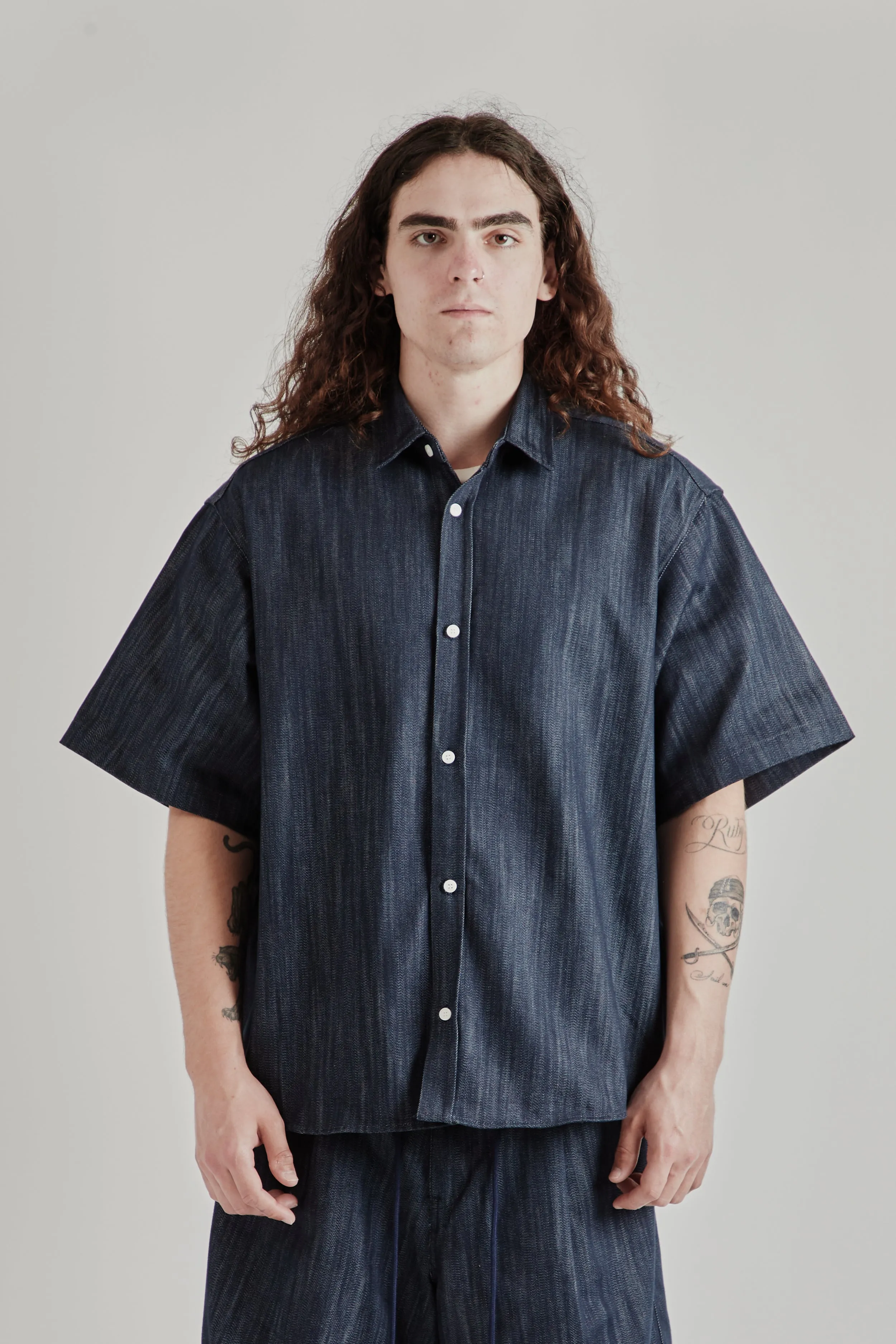 Short Sleeve Wide Shirt - Indigo sold by Wallace Mercantile
