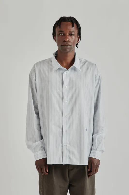Field Cotton Silk Long Sleeve Shirt - Pristine/Folkstone Grey made by Ranra