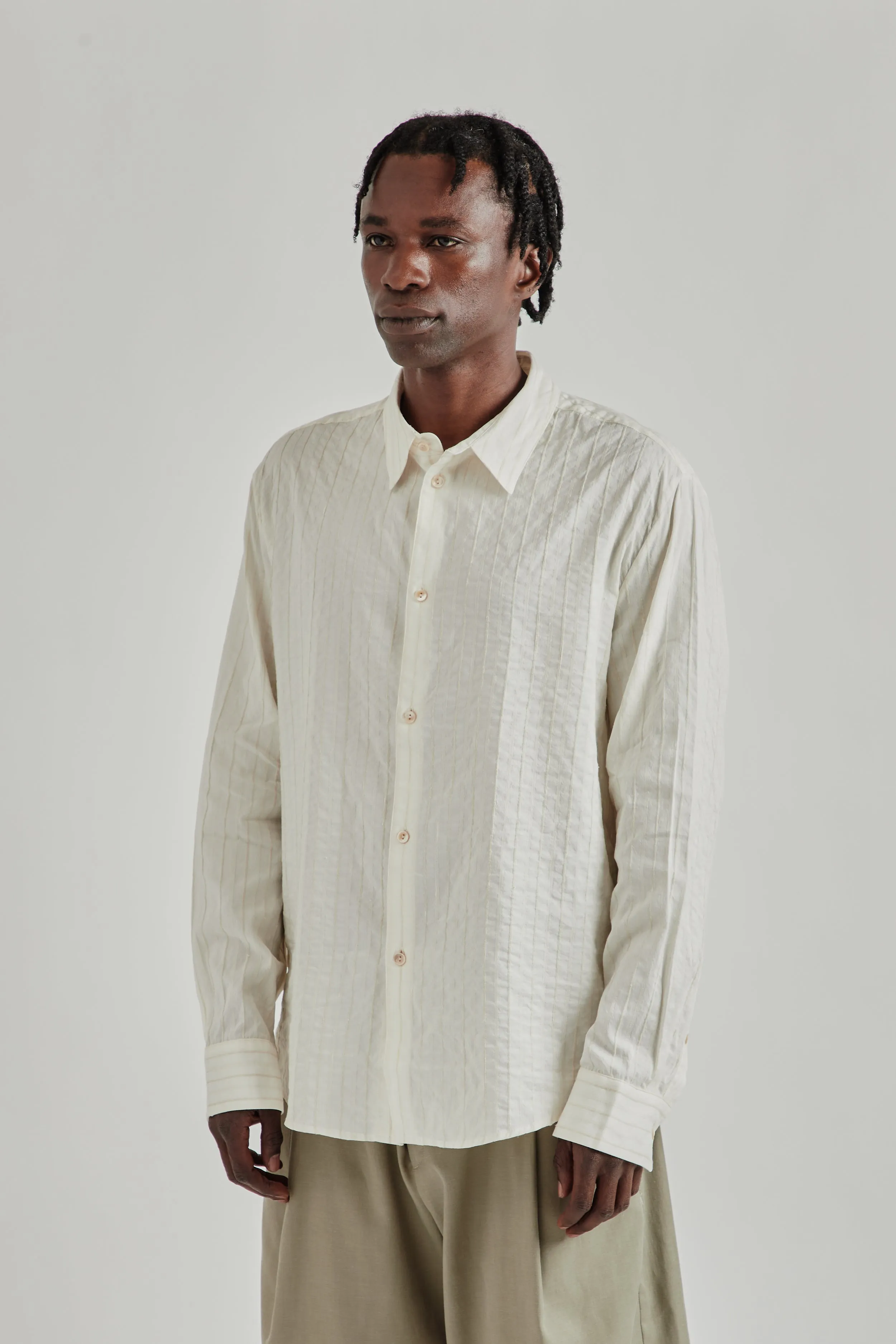 Fulvio Shirt - Structured Natural Stripes sold by Wallace Mercantile product image thumbnail 4