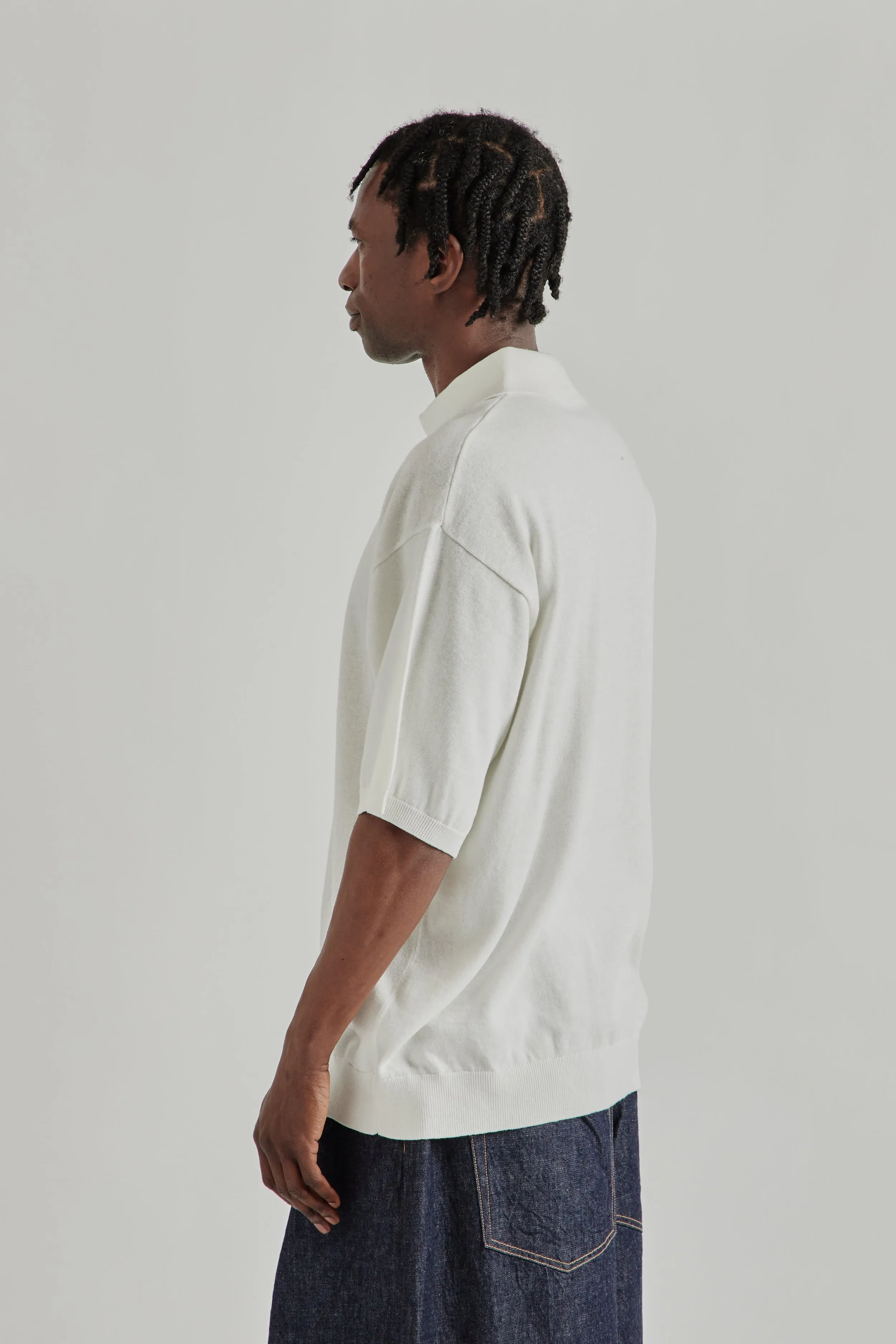 Knitted Polo Shirt - White sold by Wallace Mercantile product image thumbnail 5