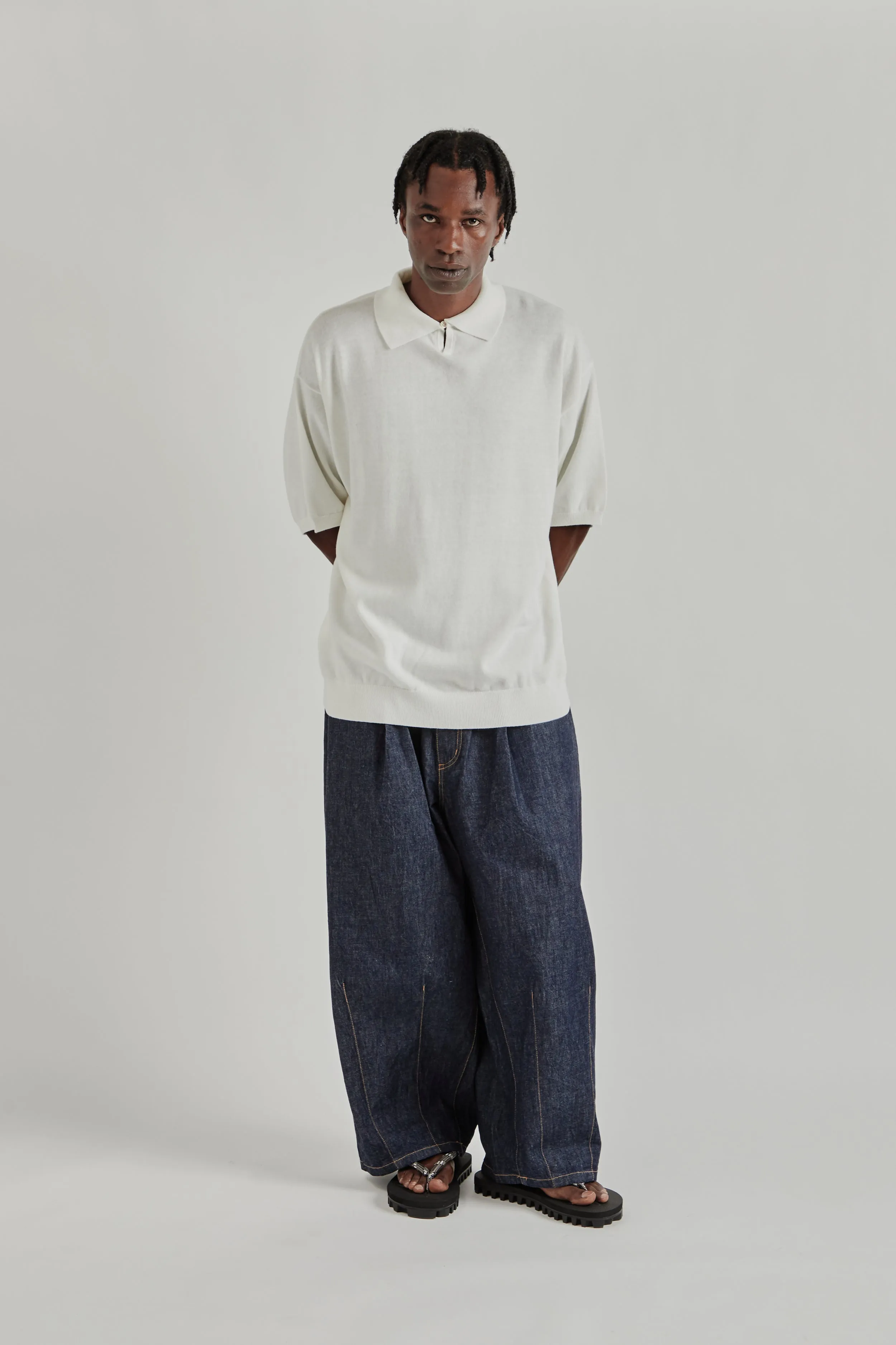 Knitted Polo Shirt - White sold by Wallace Mercantile product image thumbnail 2