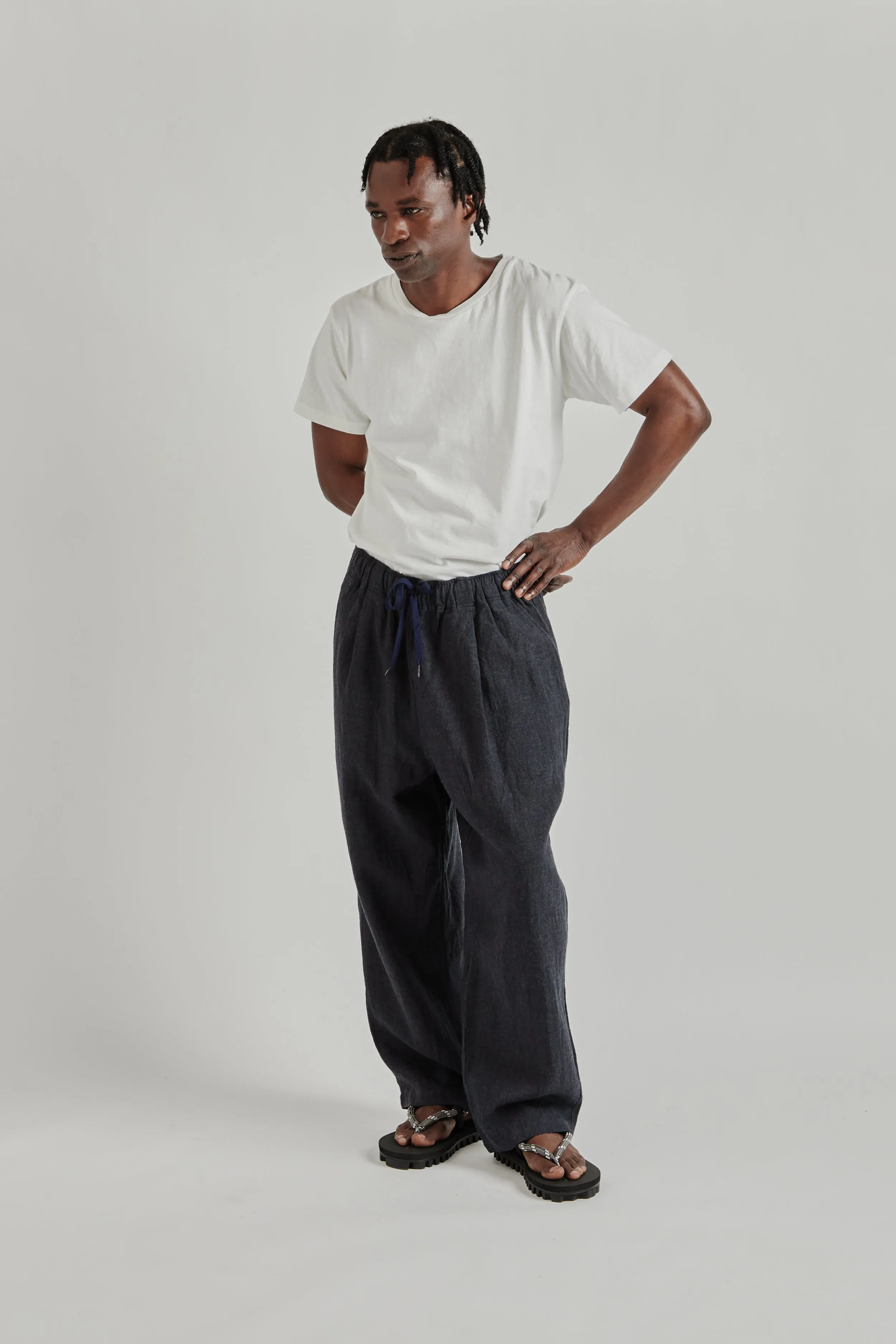 Linen Track Pants - Navy sold by Wallace Mercantile product image thumbnail 2