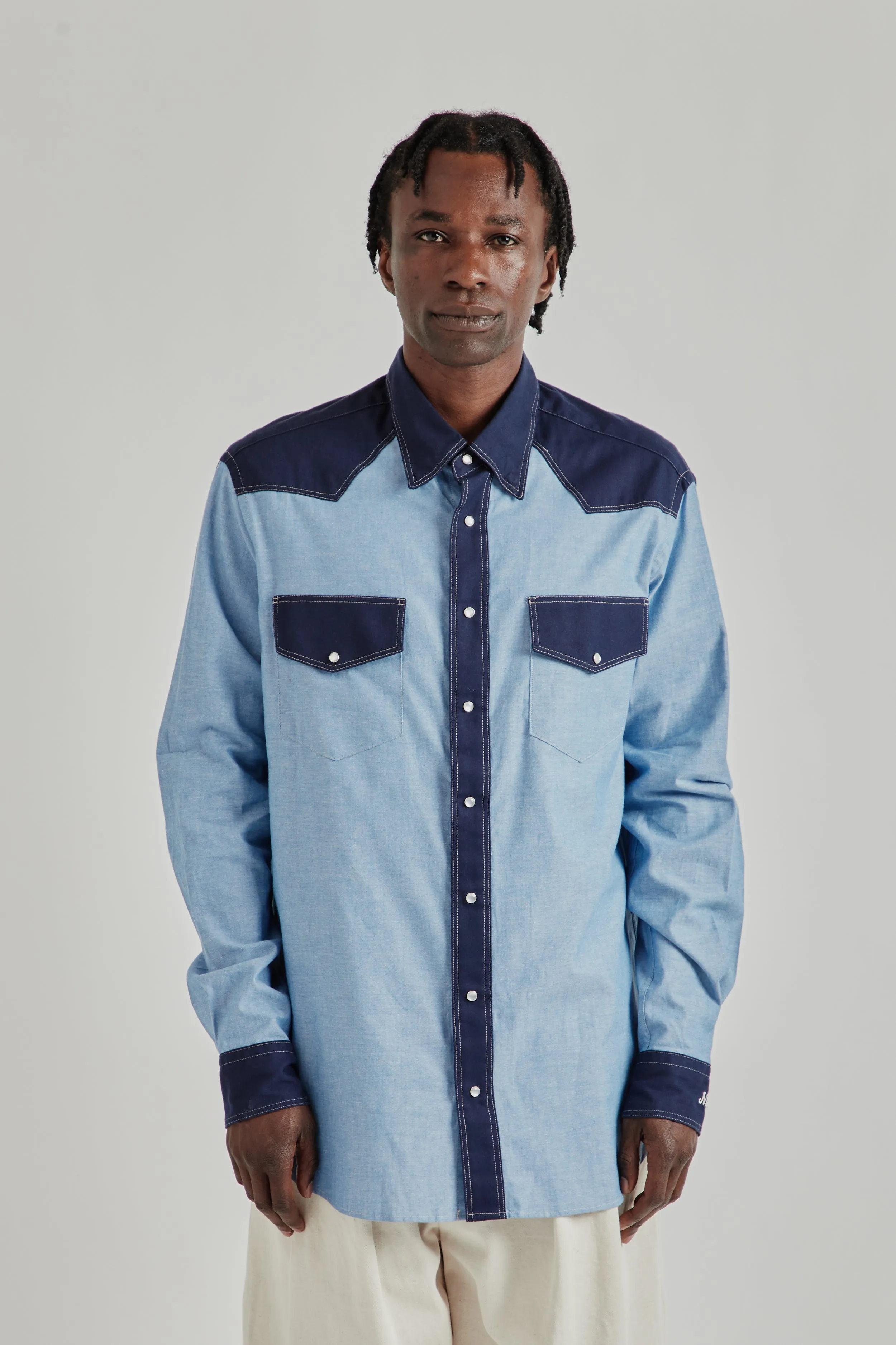Western Shirt - Navy sold by Wallace Mercantile