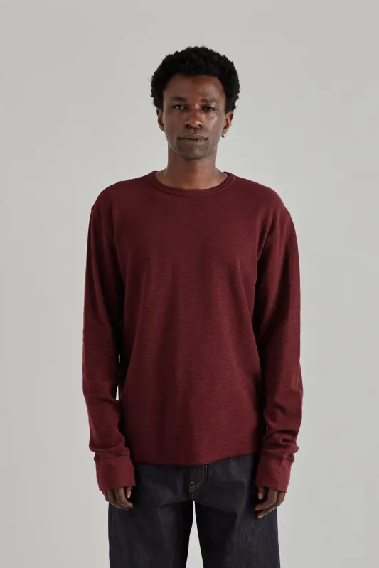 Longsleeve Waffle Tee - Burgundy made by Sunflower