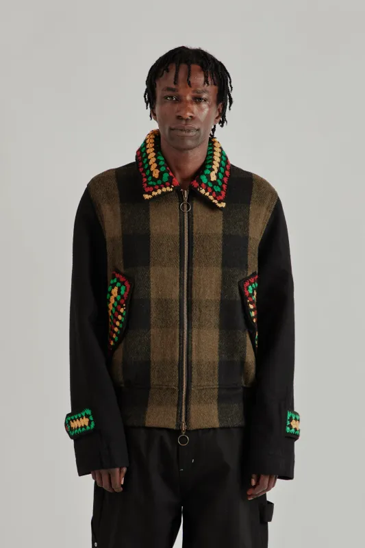 Rebel Riot Jacket - Black/olive made by Nicholas Daley